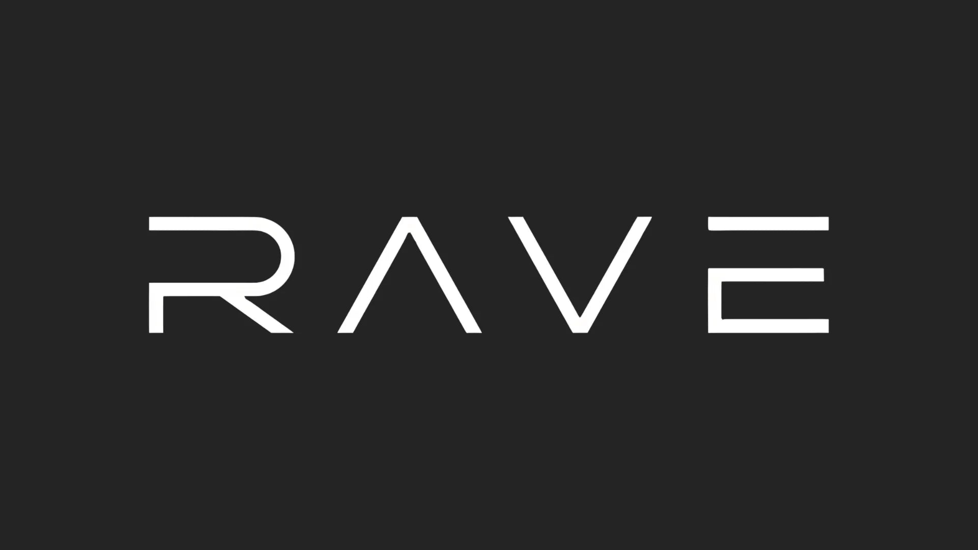 Logo blanco rave fondo negro