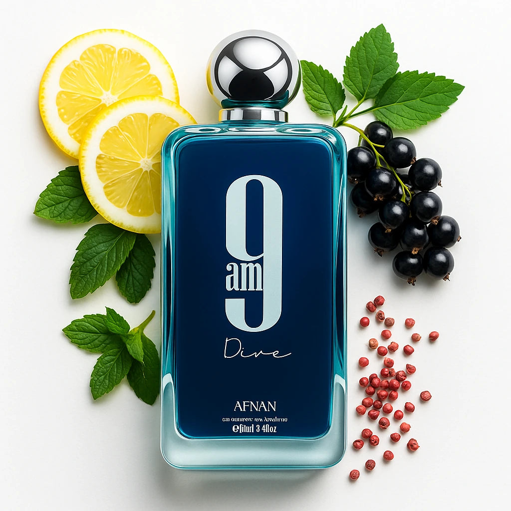 9AM_Dive_Afnan_Eau_de_Parfum_Para_Hombre_Fondo_Blanco_Limon_Menta_Pimienta_Grosellas