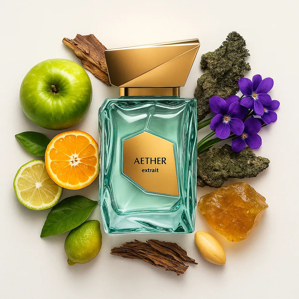 Aether French Avenue Extrait de Parfum Unisex con fondo de ingredientes