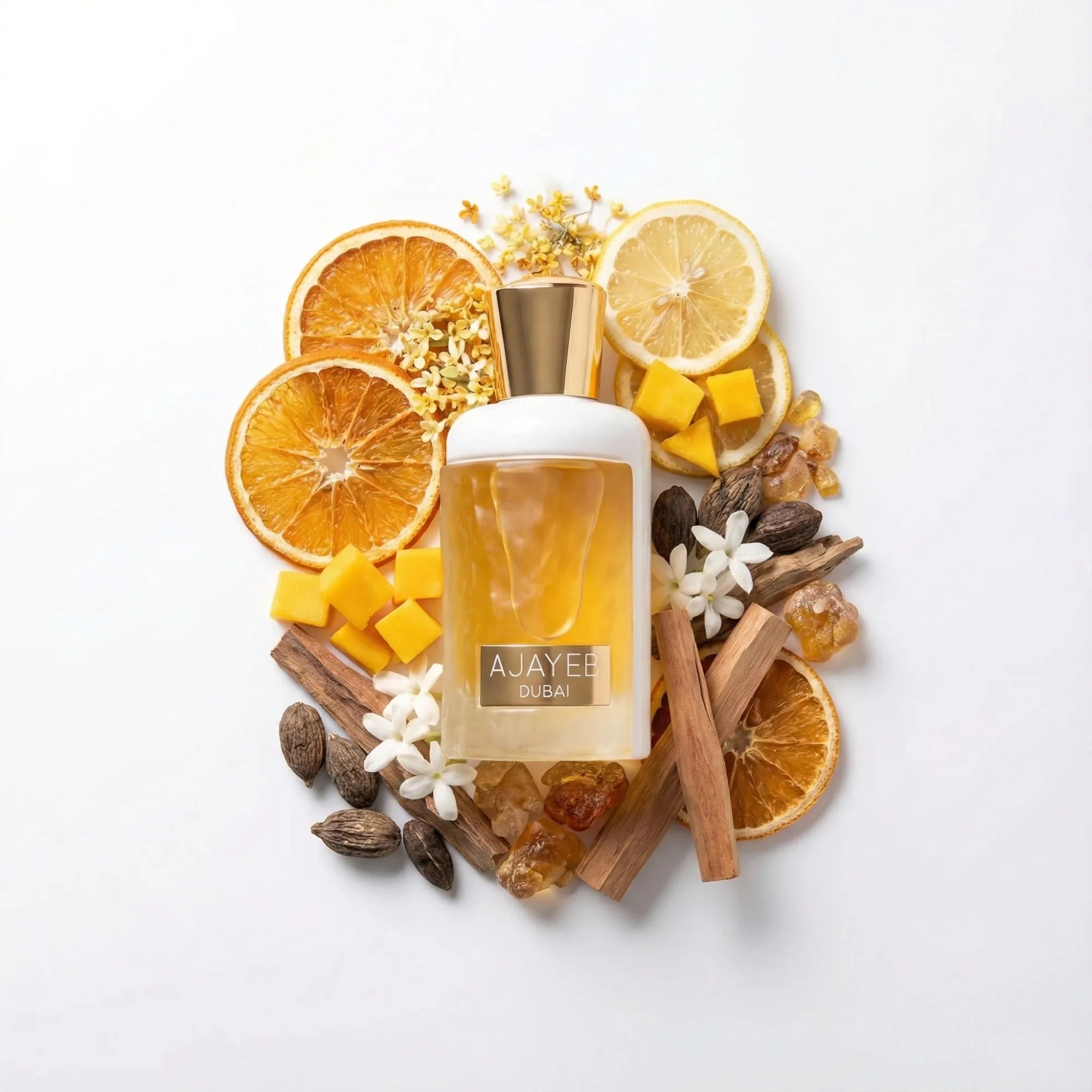 Ajayeb_Dubai_Portrait_Lattafa_Eau_de_Parfum_Unisex_Fondo_Blanco_Limon_Mango_Jazmin