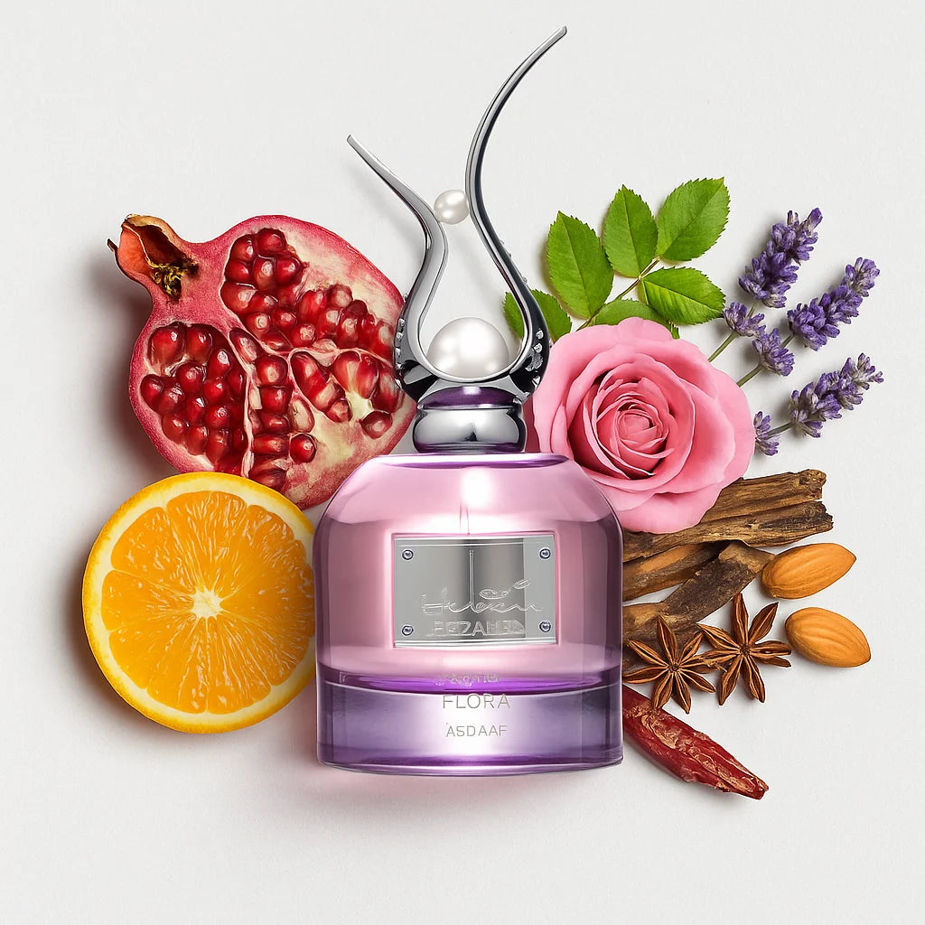 Al_Andaleeb_Flora_Asdaaf_Eau_de_Parfum_Para_Mujer_Fondo_Blanco_Frutas_Sandalo