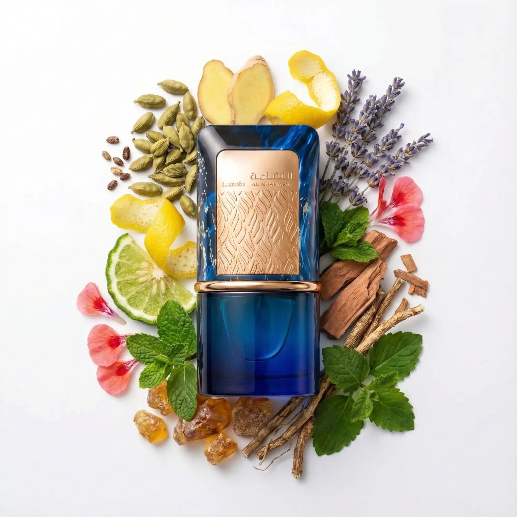 Al_Nashama_Caprice_Lattafa_Eau_de_Parfum_Para_Hombre_Fondo_Blanco_Cedro_Menta