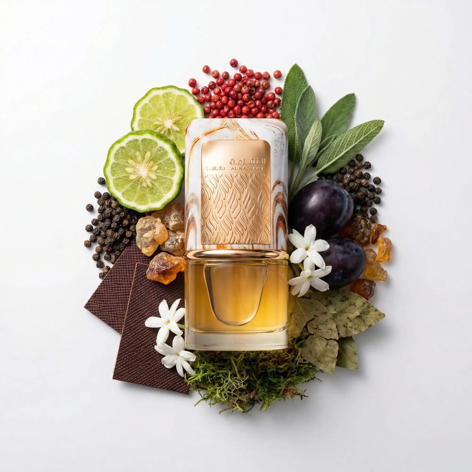 Al_Nashama_Lattafa_Eau_de_Parfum_Unisex_Fondo_Blanco_Salvia_Ciruela