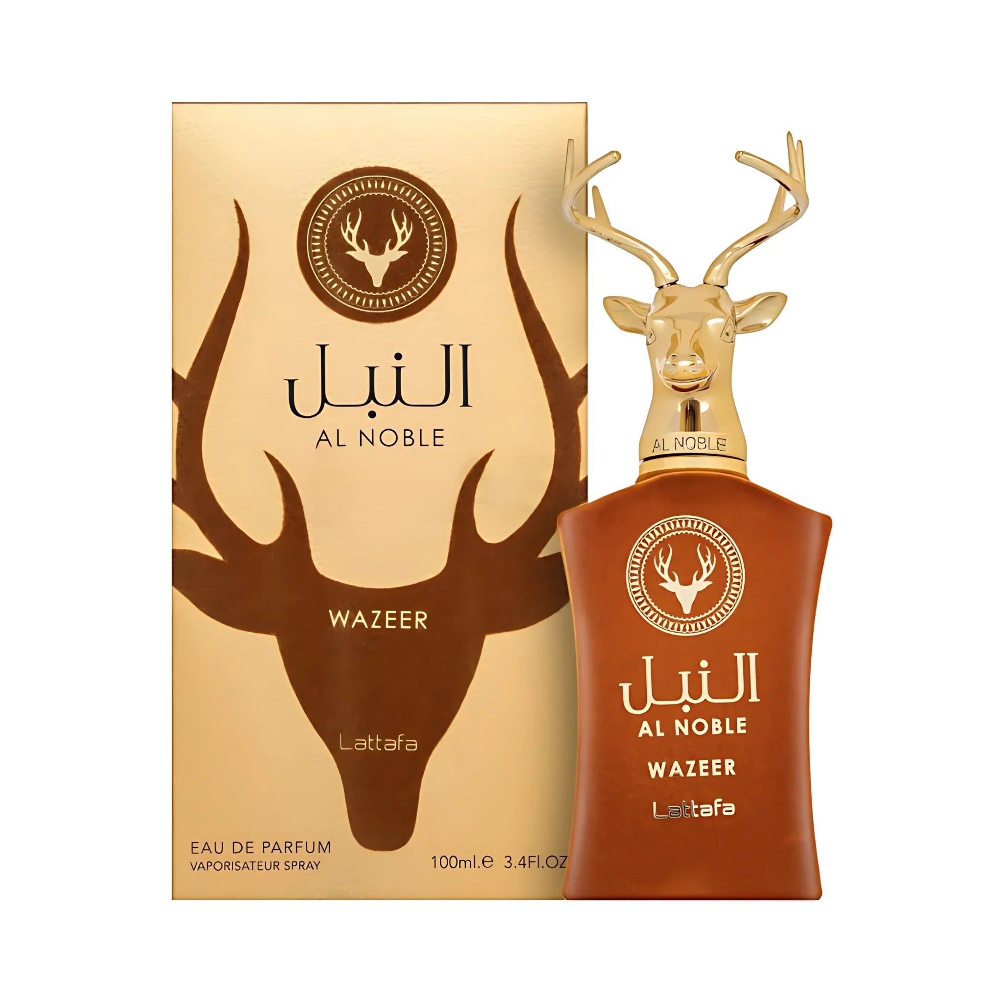 Frasco y caja de Al Noble Wazeer Lattafa Eau de Parfum Unisex