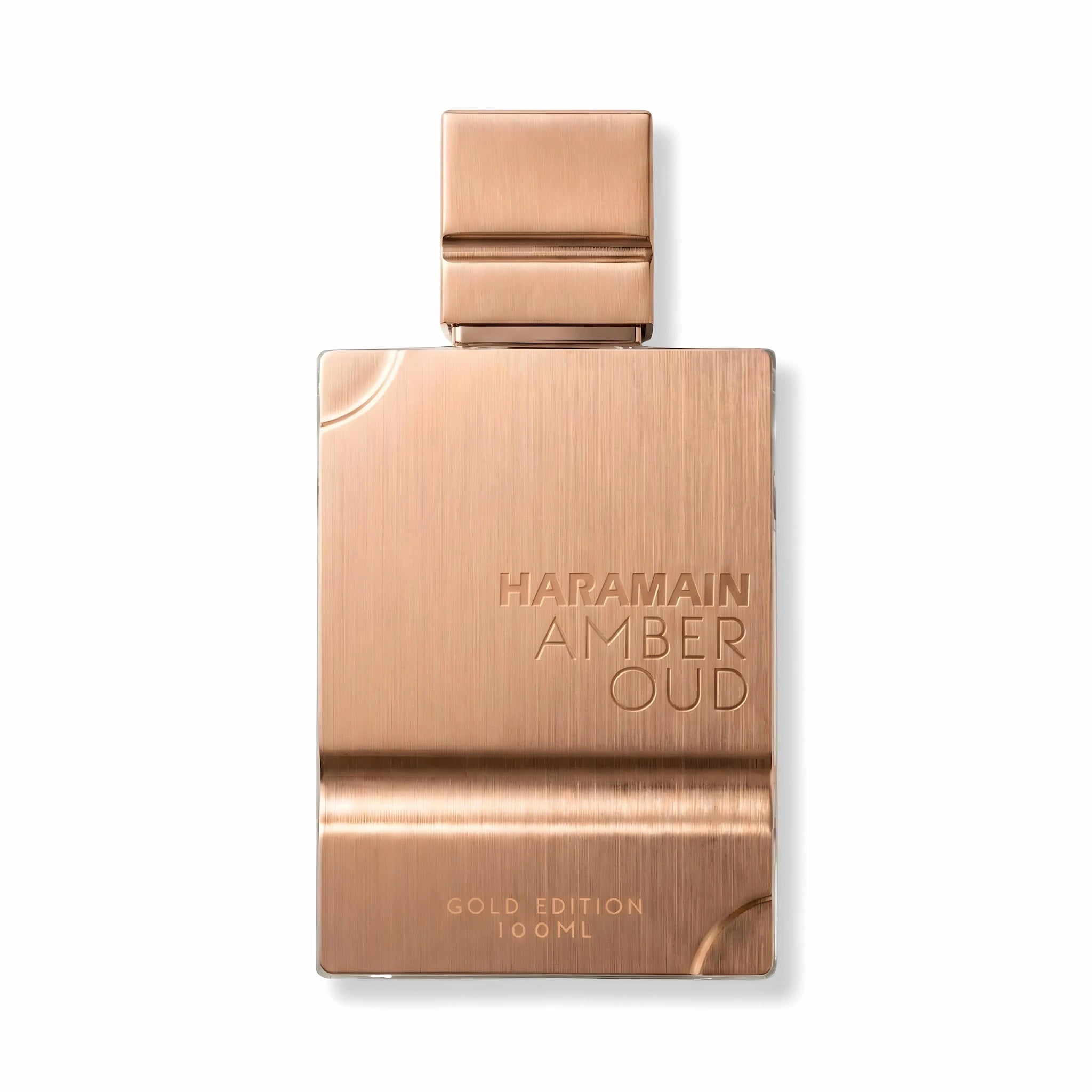 Foto frontal Amber Oud Gold Edition Al Haramain Eau de Parfum Unisex fondo blanco