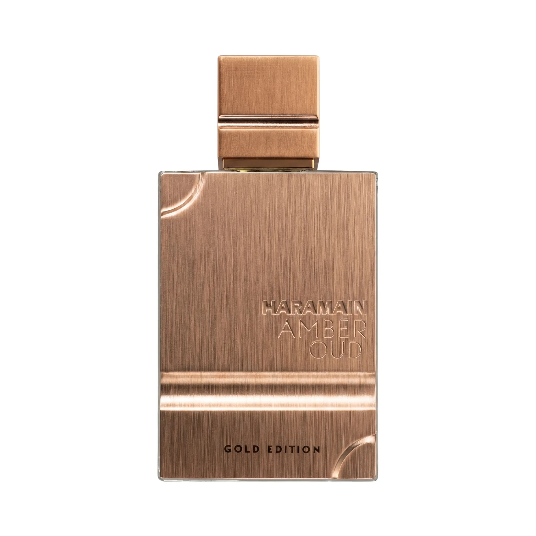 Foto frontal Amber Oud Gold Edition Al Haramain Eau de Parfum Unisex fondo blanco