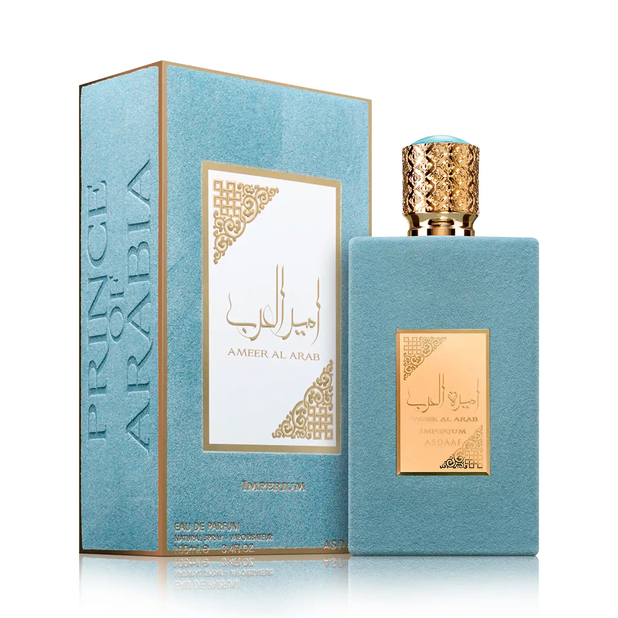 Caja y frasco de Ameer Al Arab Imperium Asdaaf Eau de Parfum Para Hombre