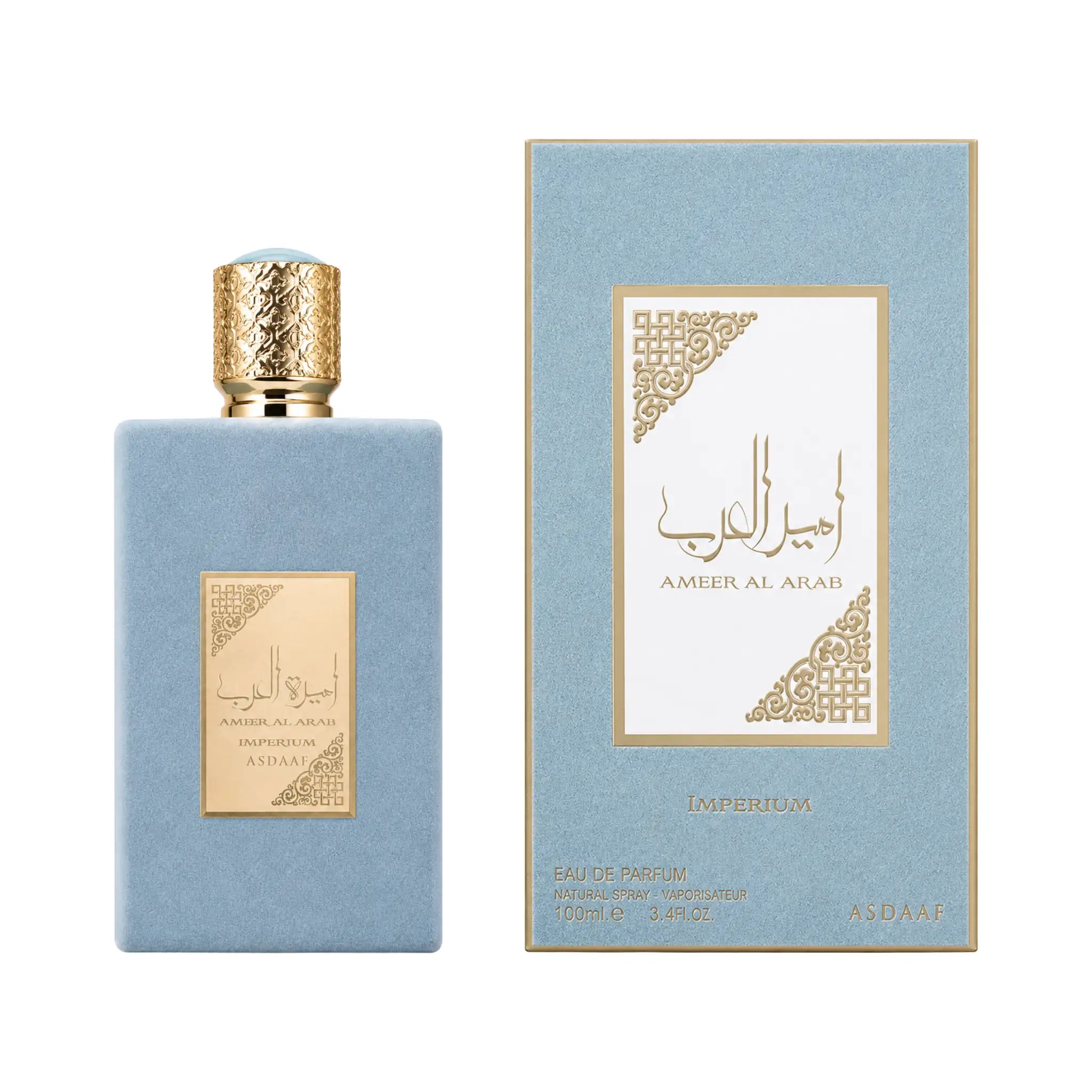 Caja y frasco de Ameer Al Arab Imperium Asdaaf Eau de Parfum Para Hombre