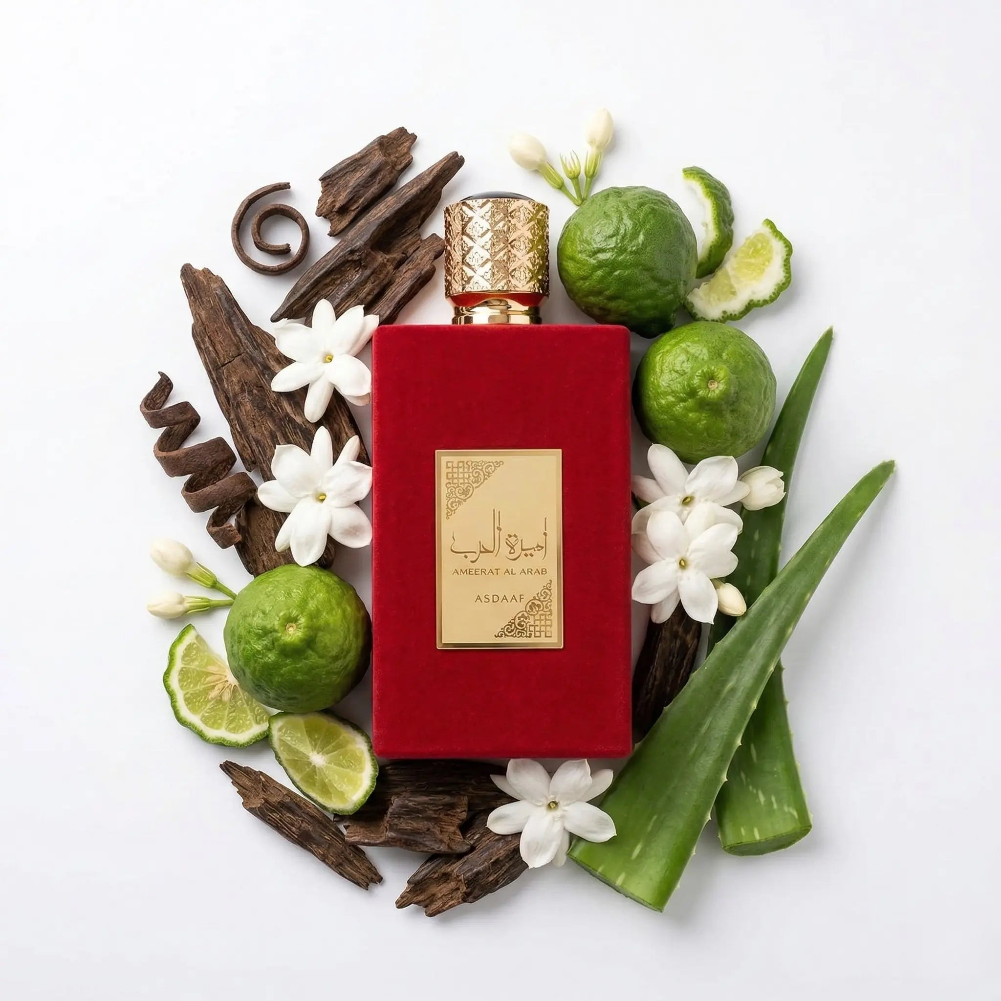 Ameerat_Al_Arab_Asdaaf_Eau_de_Parfum_Para_Mujer_Fondo_Blanco_Citricos_Bergamota_Almizcle_Sabila