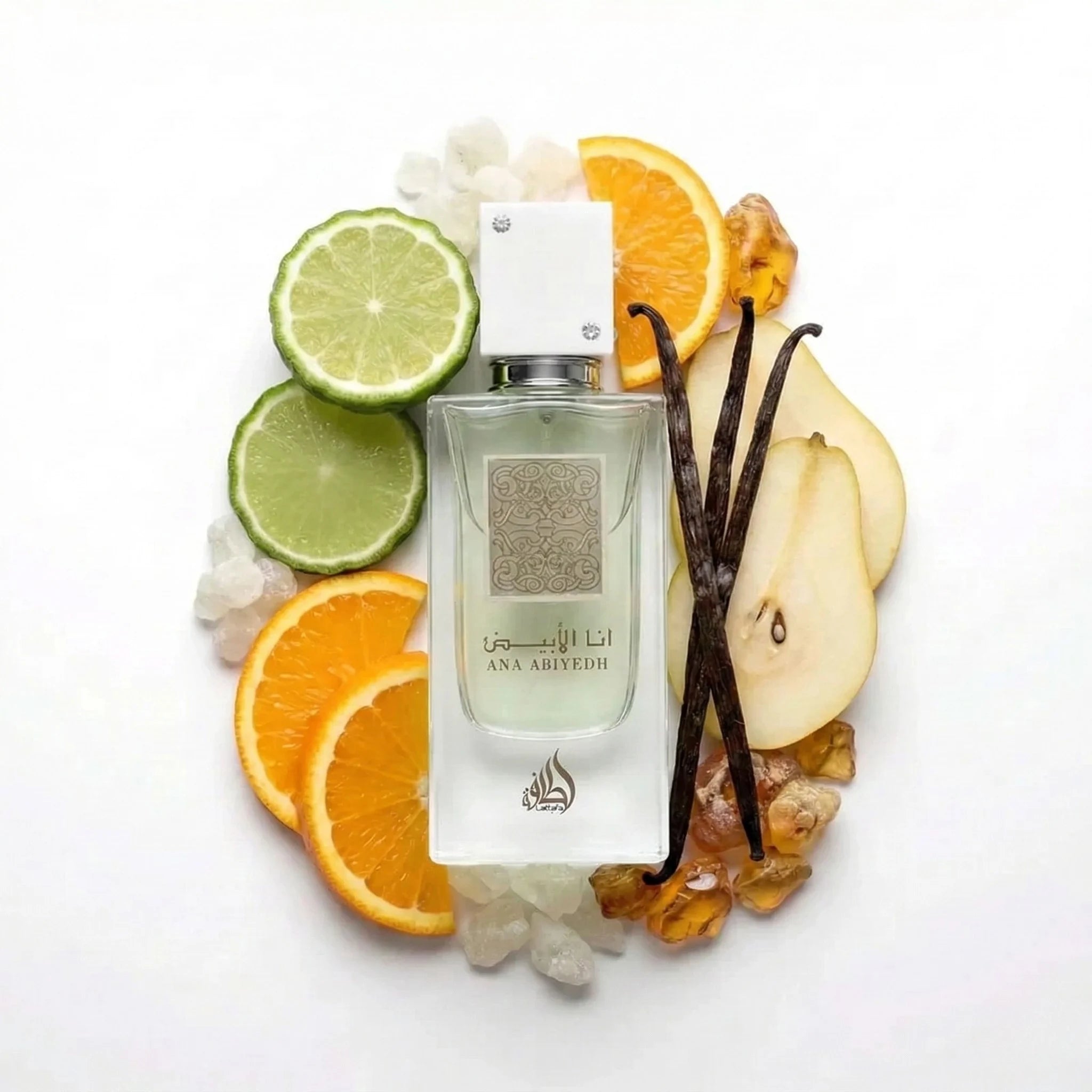 Ana_Abiyedh_Lattafa_Eau_de_Parfum_Unisex_Fondo_Blanco_Bergamota_Pera