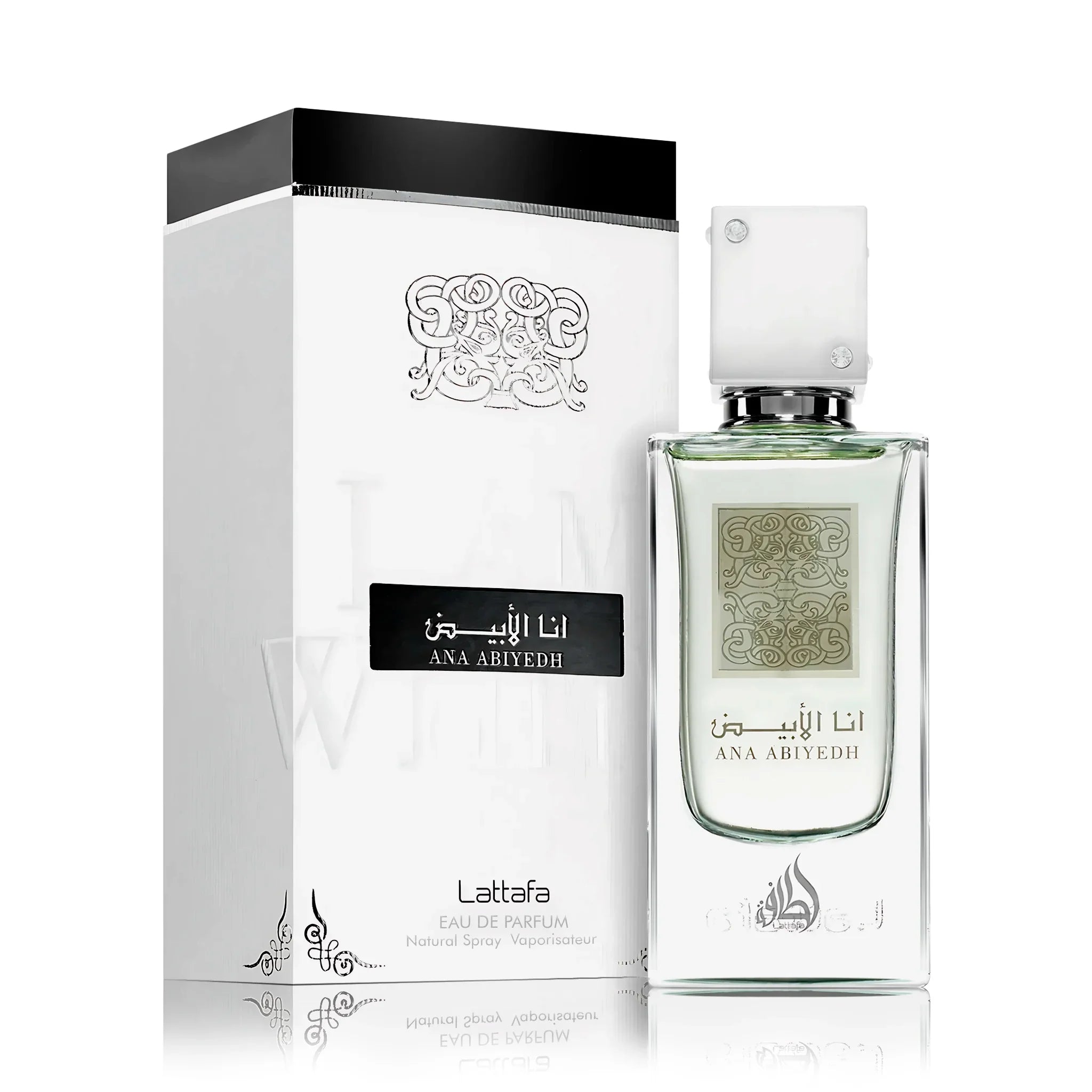 Frasco y caja de Ana Abiyedh Lattafa Eau de Parfum Unisex