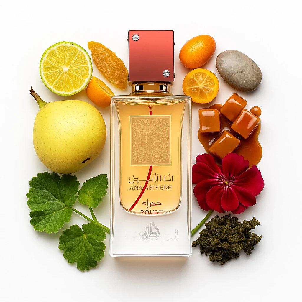 Ana_Abiyedh_Rouge_Lattafa_Eau_de_Parfum_Unisex_Fondo_BLanco_Caramelo_Geranio