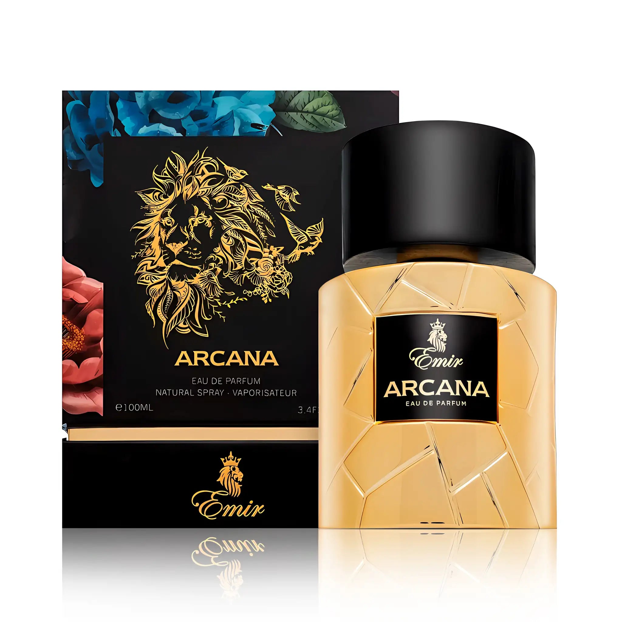 Frasco y caja de Arcana Emir Eau de Parfum Unisex