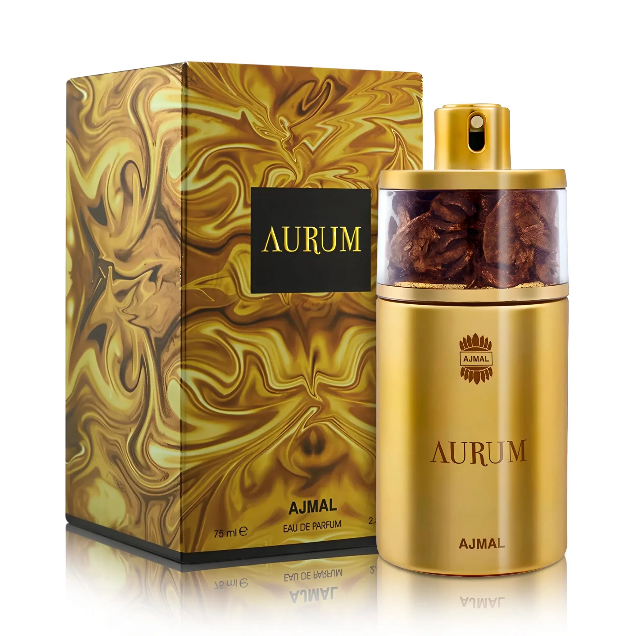 Frasco y caja de Aurum Ajmal Eau de Parfum Para Mujer