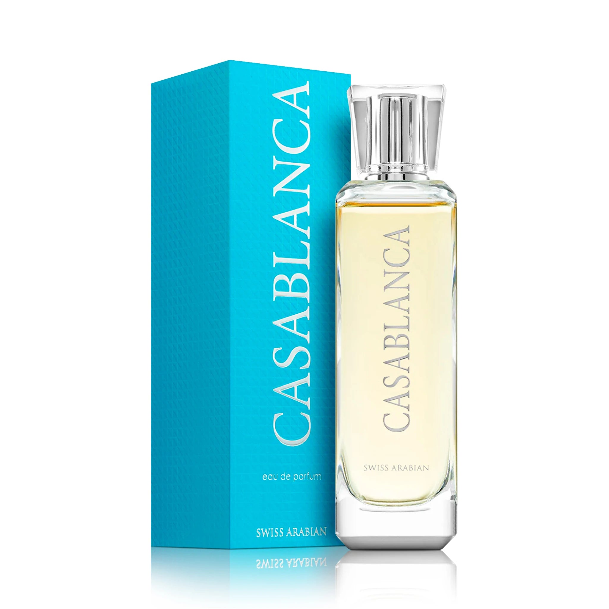 Frontal del Casablanca Swiss Arabian Eau de Parfum Unisex con su caja