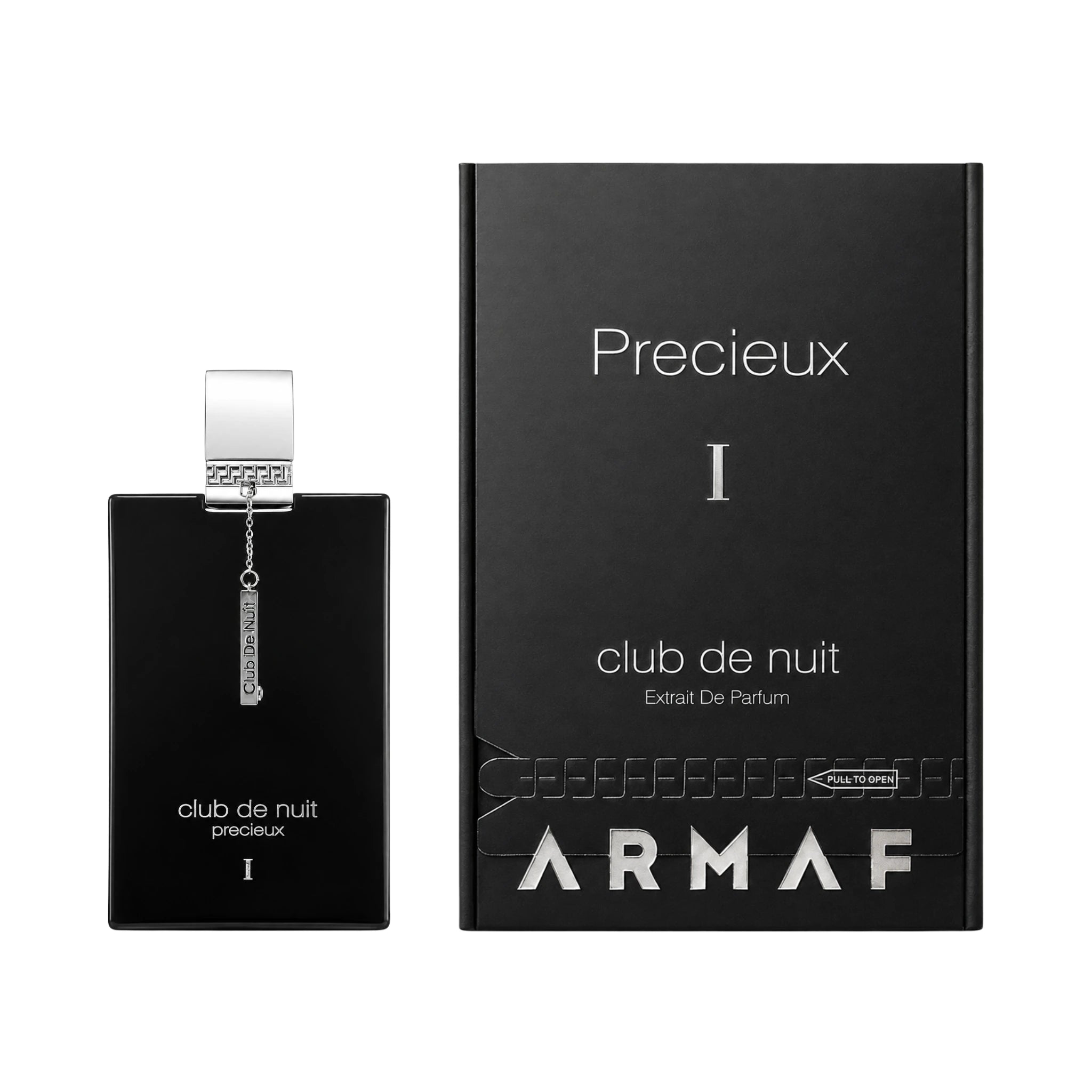 Frasco y caja de Club de Nuit Precieux Armaf Extrait de Parfum Para Hombre