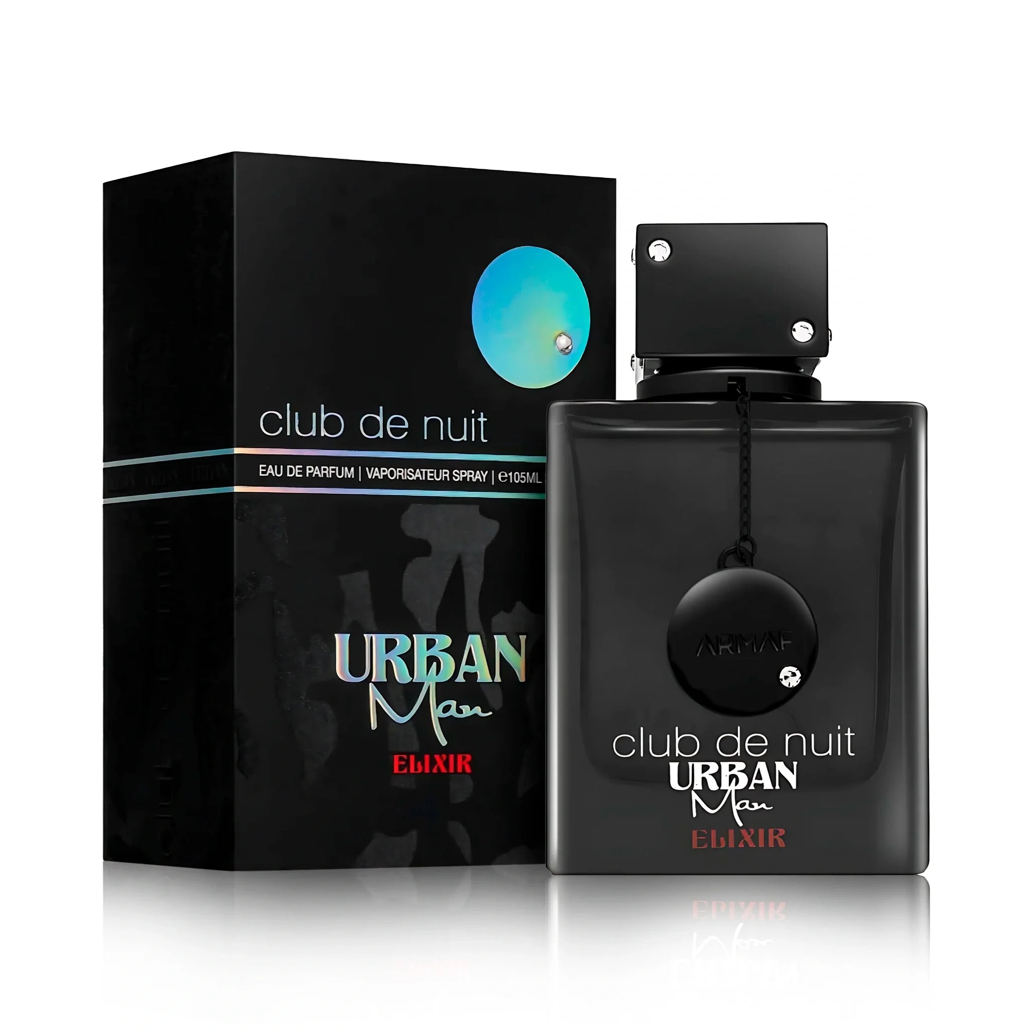 Frasco y caja de Club de Nuit Urban Man Elixir Armaf Eau de Parfum Para Hombre
