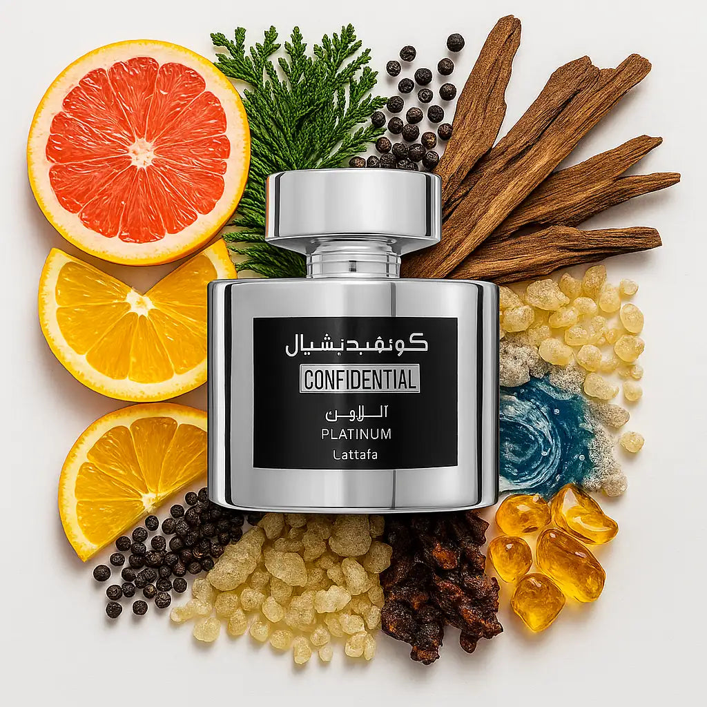 Confidential_Platinum_Lattafa_Eau_de_Parfum_Para_Hombre_Fondo_Blanco_Citricos_Bergamota