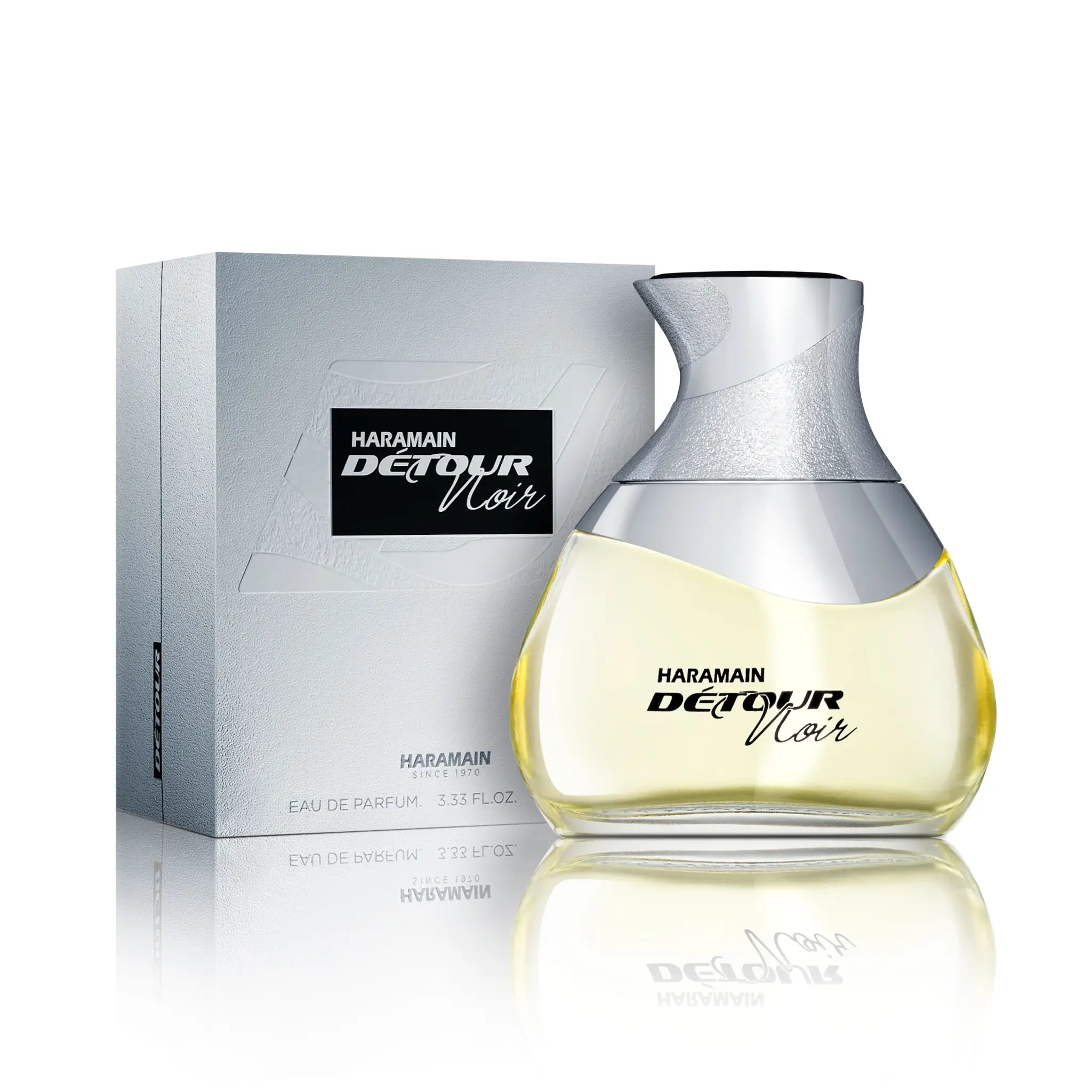Détour Noir Al Haramain Eau de Parfum Para Hombre con su caja