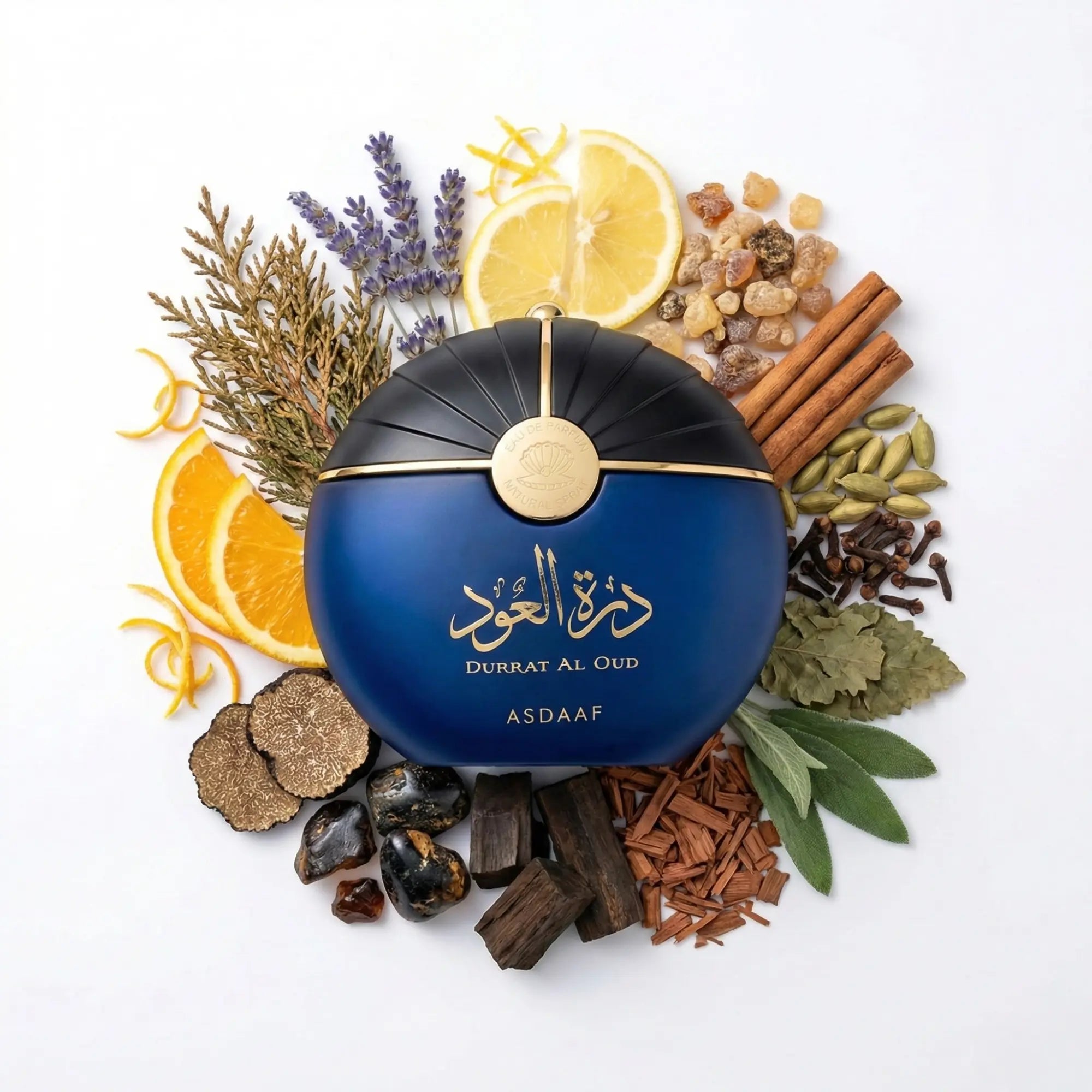 Durrat_Al_Oud_Asdaaf_Eau_de_Parfum_Unisex_Fondo_Blanco_Trufa_Salvia