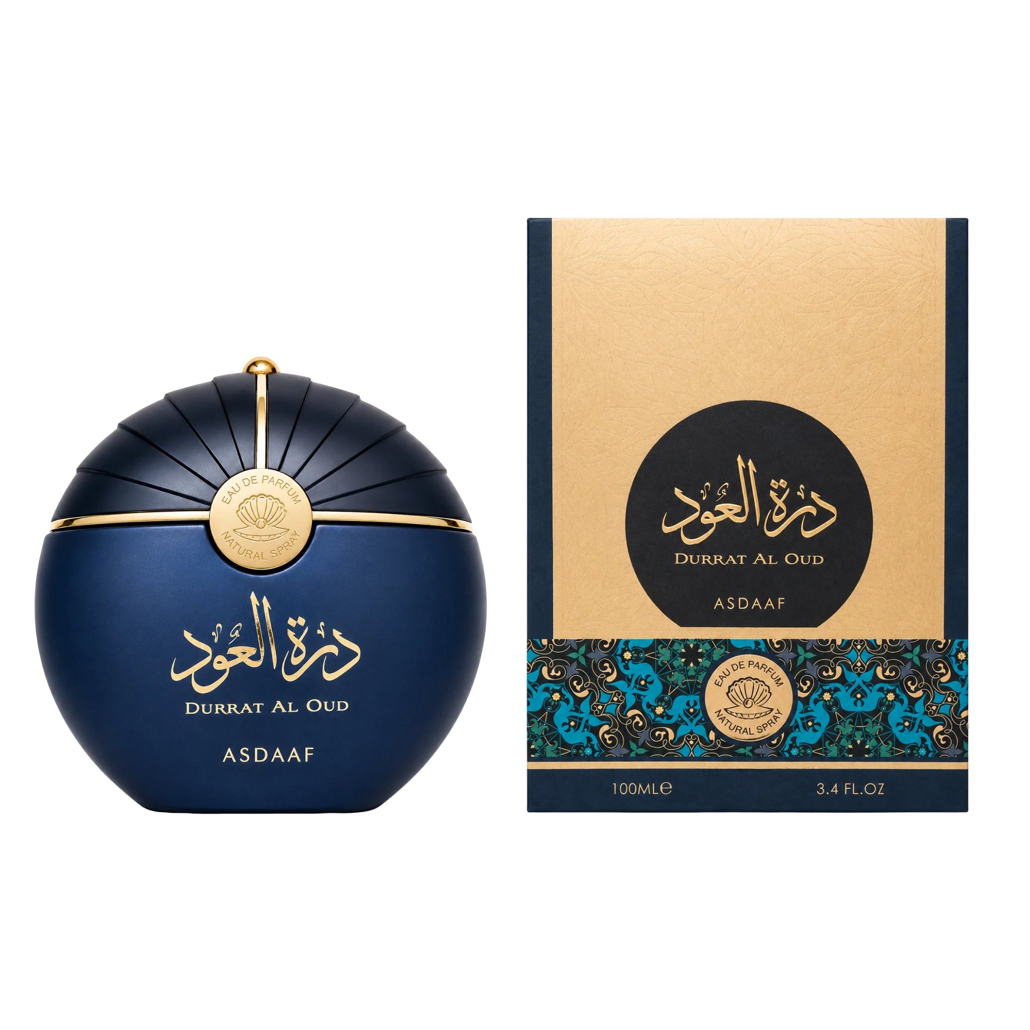 Frasco y caja de Durrat Al Oud Asdaaf Eau de Parfum Unisex
