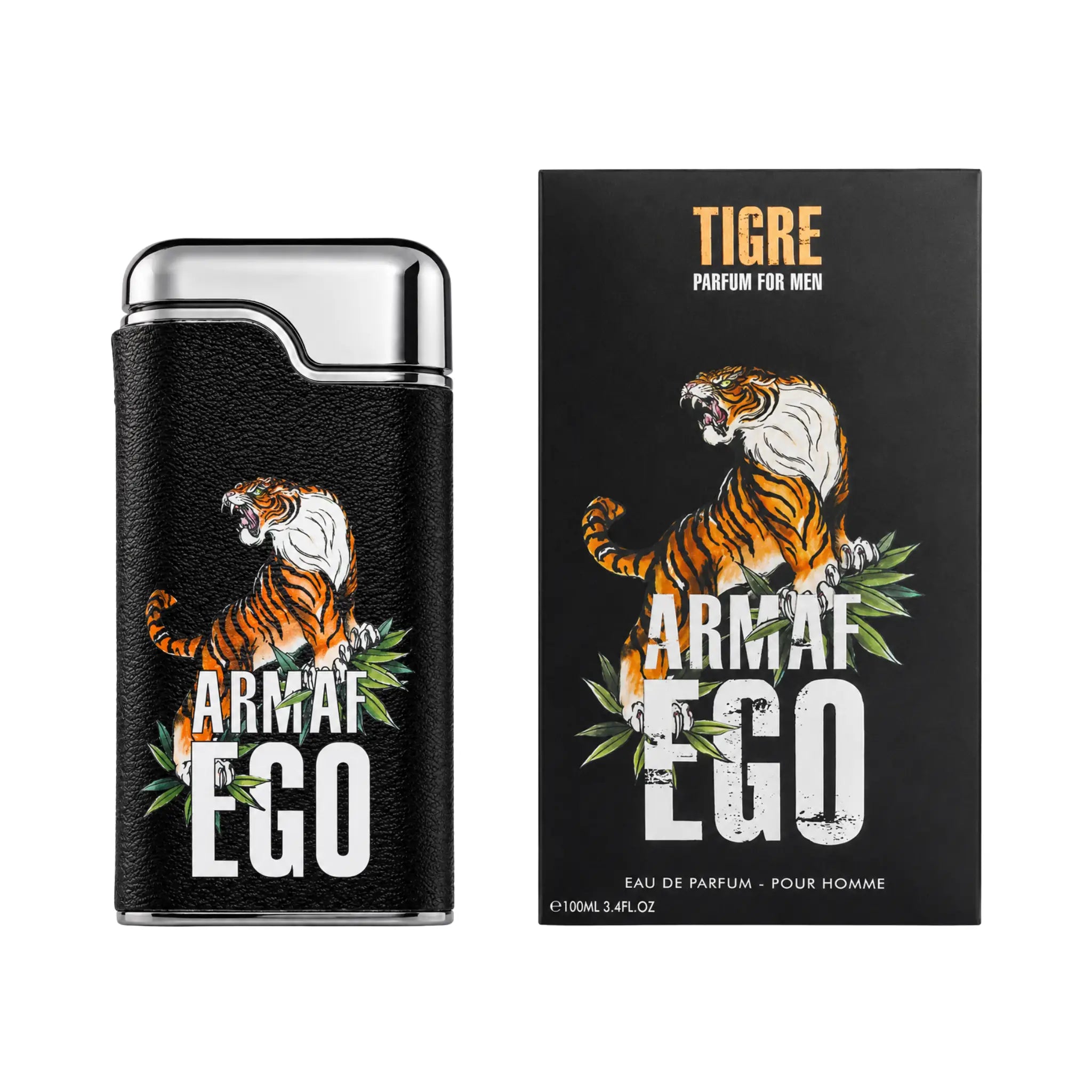 Frasco y caja del perfume Ego Tigre Armaf Eau de Parfum Para Hombre