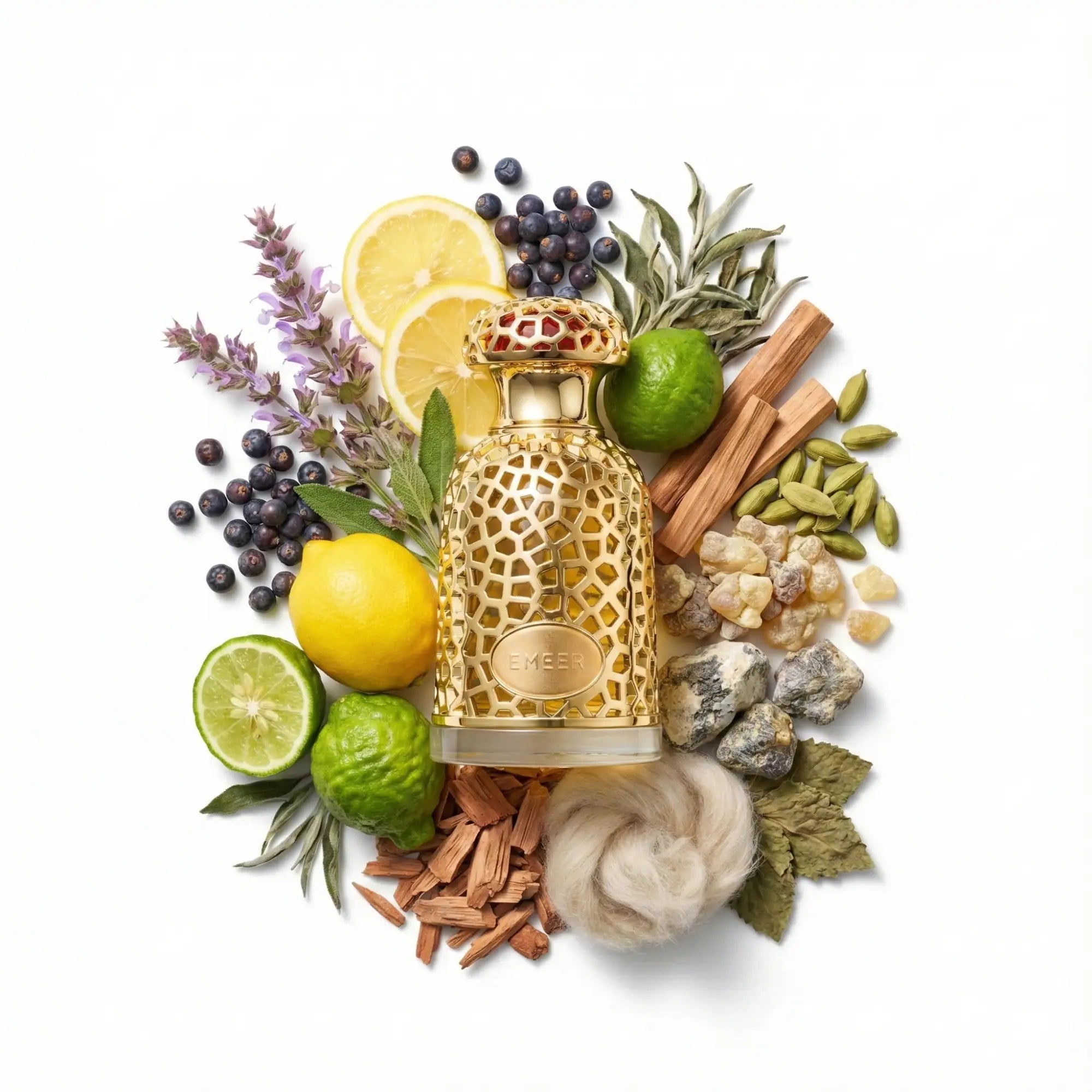 Emeer_Lattafa_Eau_de_Parfum_Unisex_Fondo_Blanco_Bergamota_Limón_Incienso