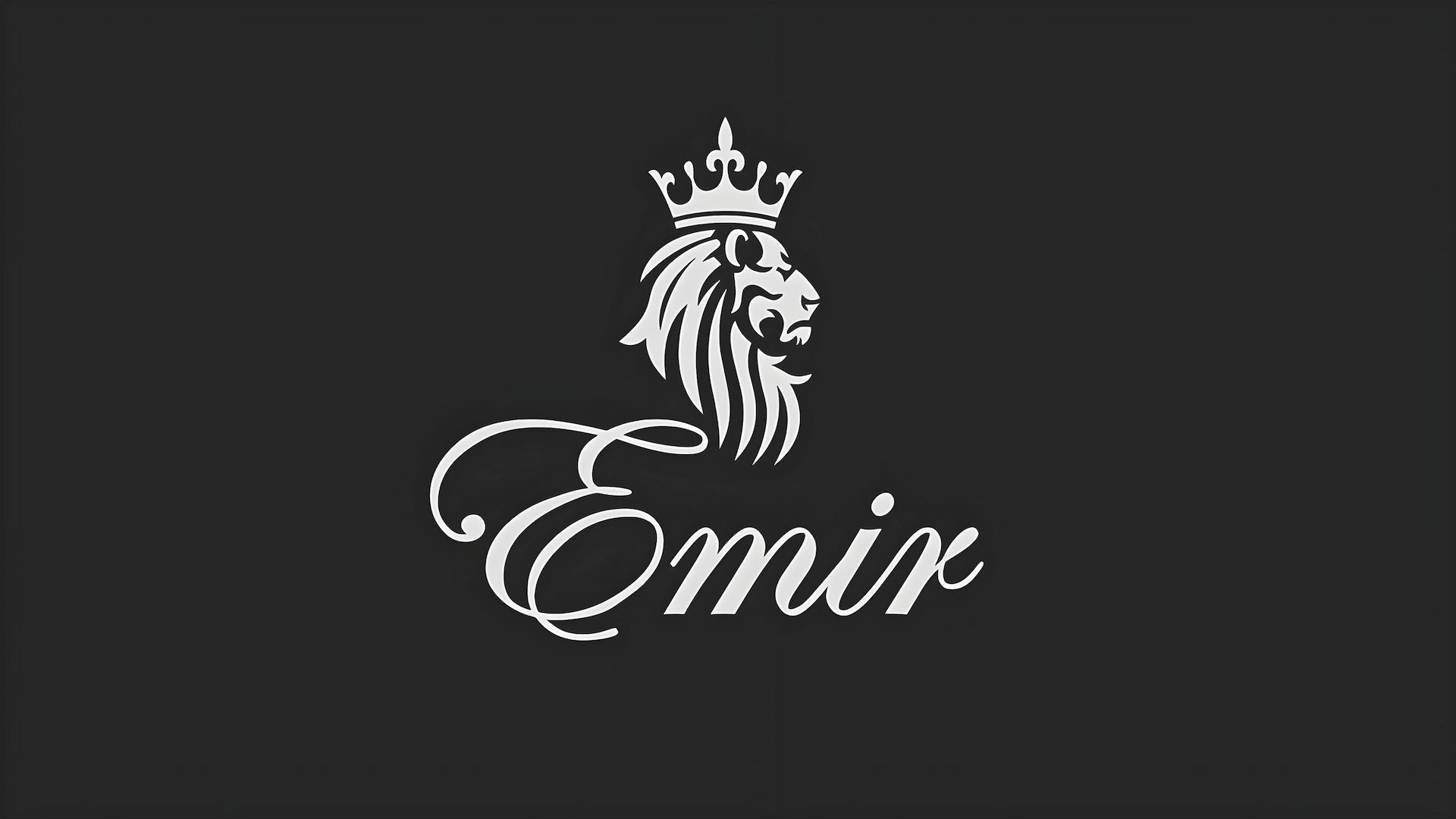 Logotipo de Emir color blanco fondo negro