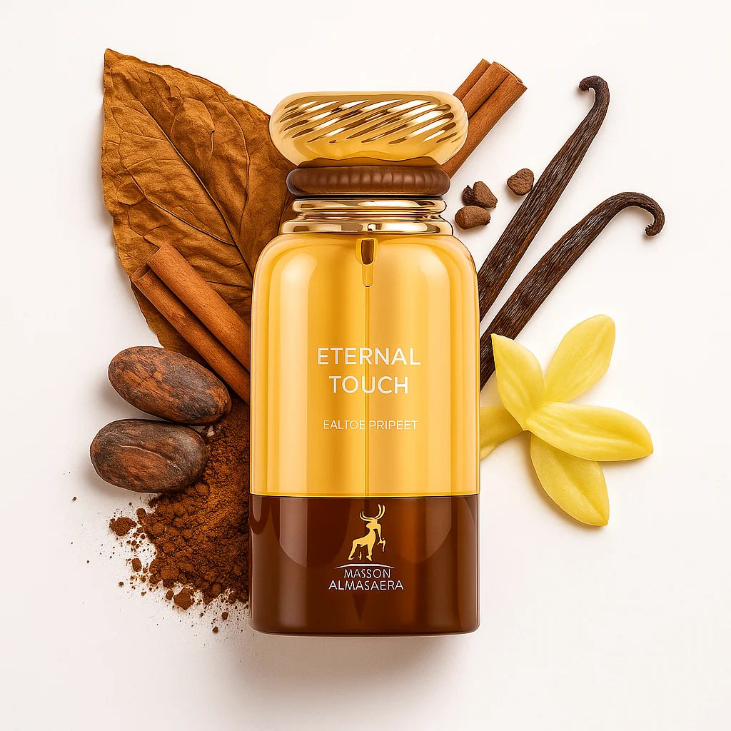 Eternal_Touch_Maison_Alhambra_Eau_de_Parfum_Hombre_Fondo_Blanco_Tabaco_Cacao_Haba_Flor