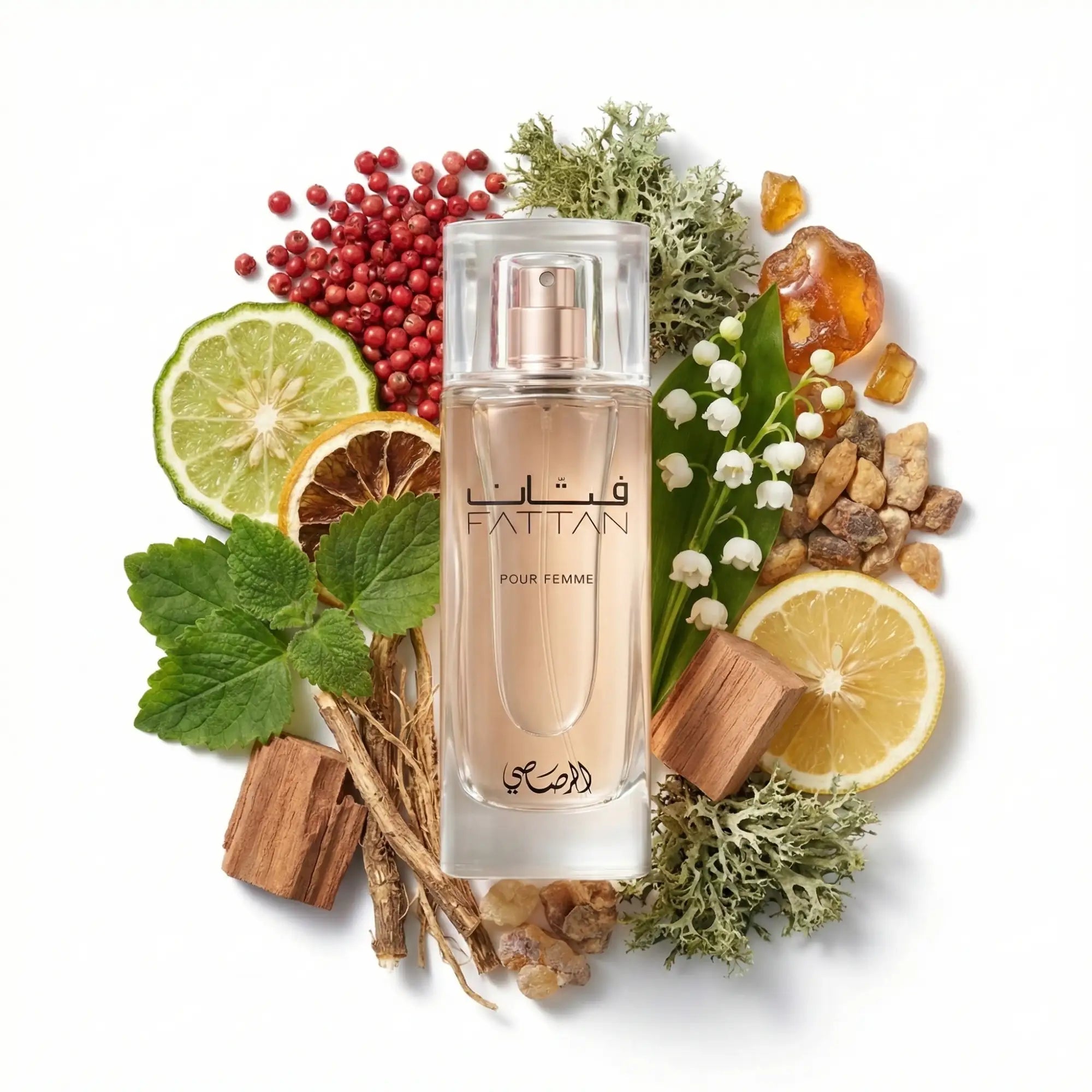 Fattan_Pour_Femme_Rasasi_Eau_de_Parfum_Para_Mujer_Fondo_Blanco_Limon_Pachuli