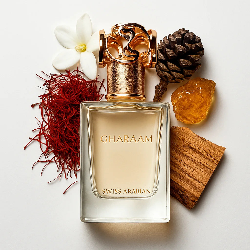 Gharaam_Swiss_Arabian_Eau_de_Parfum_Unisex_Fondo_Blanco_Azafran_Jazmin