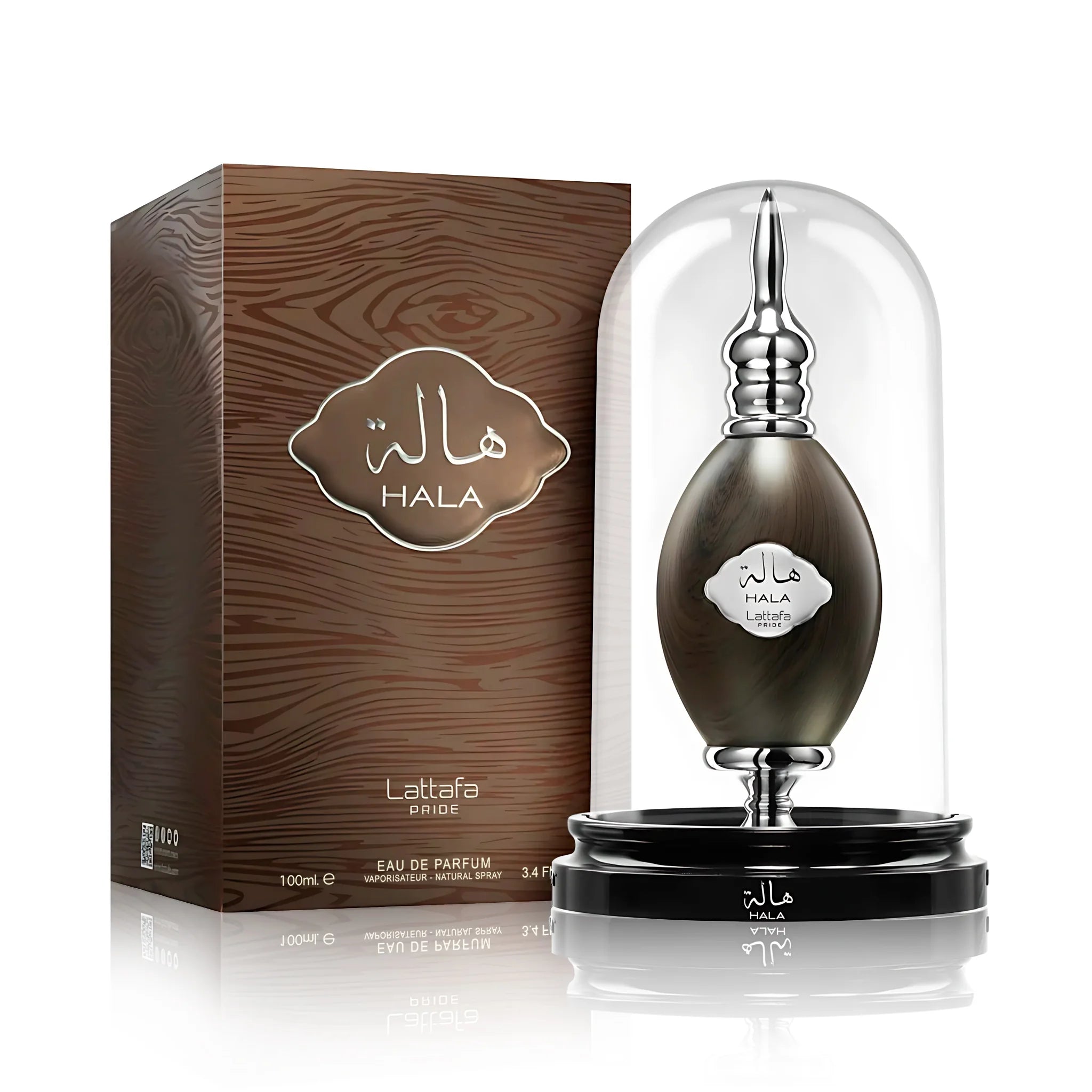 Frasco y caja Hala Lattafa Eau de Parfum Unisex