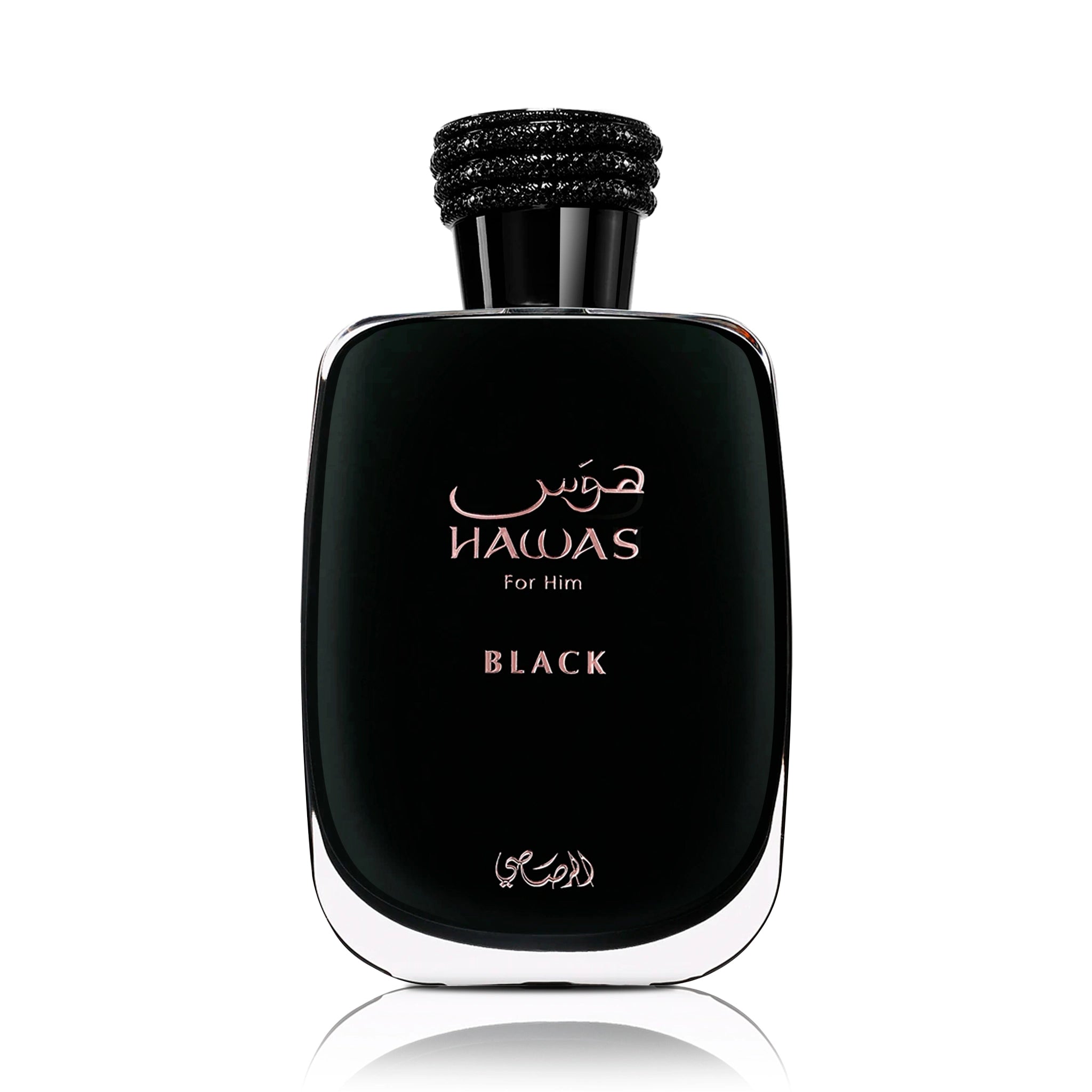 Frasco de Hawas Black Rasasi Eau de Parfum Para Hombre