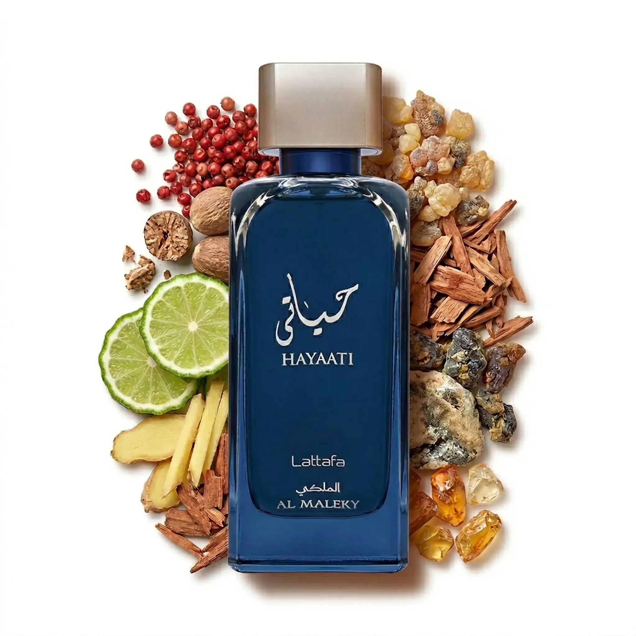 Hayaati_Al_Maleky_Lattafa_Eau_de_Parfum_Para_Hombre_Fondo_Blanco_Pimienta_Nuez