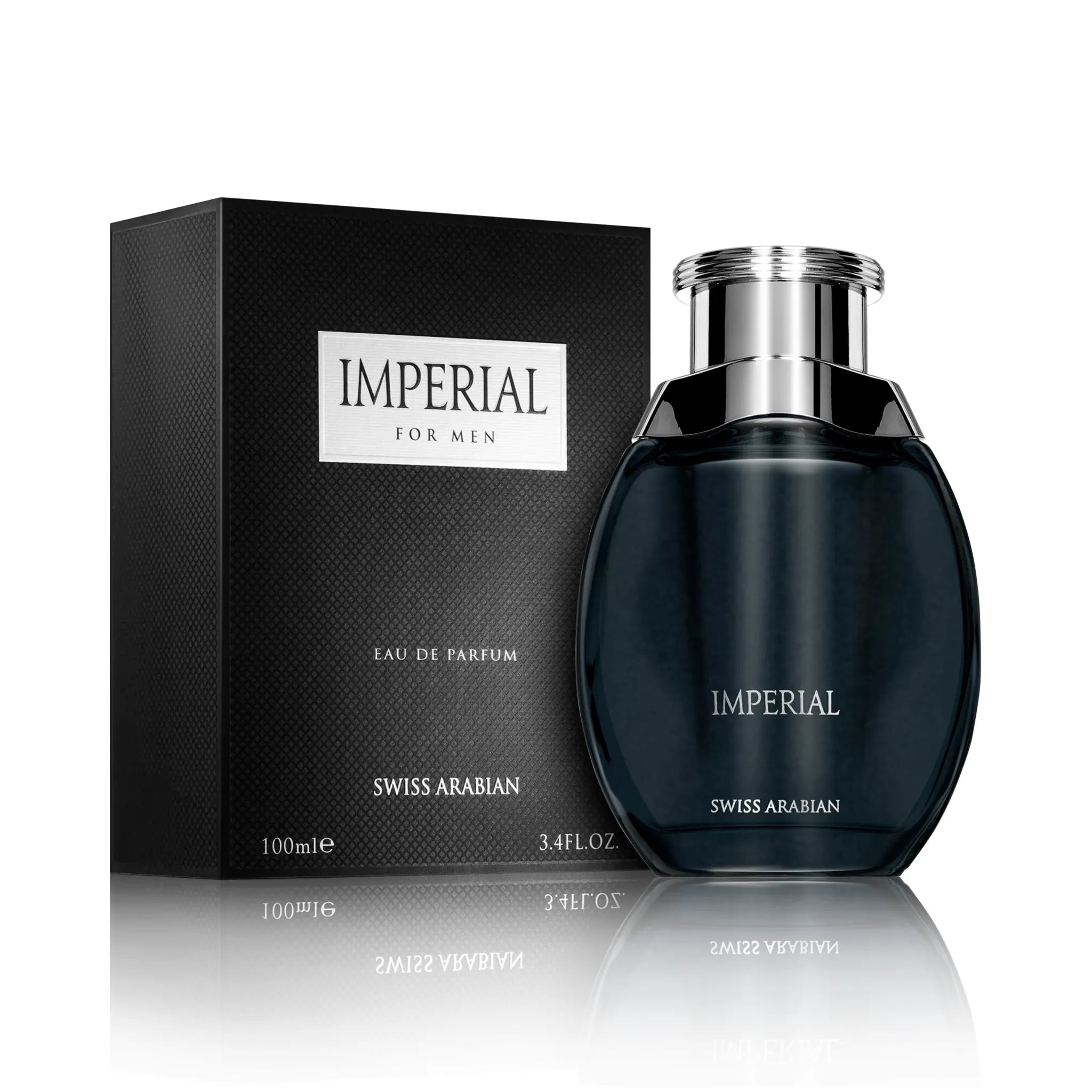 Frasco y caja del perfume Imperial Swiss Arabian Eau de Parfum Para Hombre
