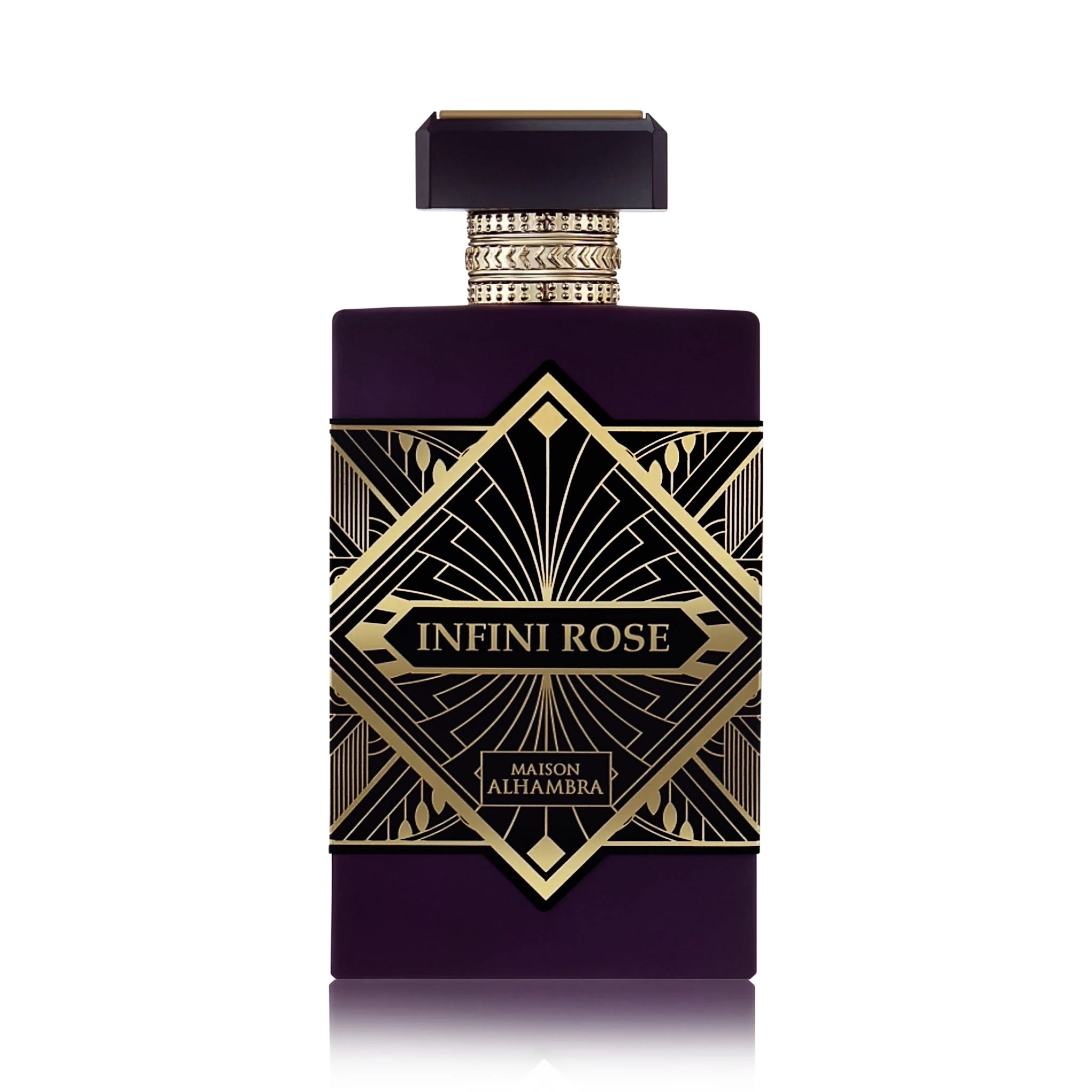 Foto frontal del Infini Rose Maison Alhambra Eau de Parfum Para Mujer fondo blanco