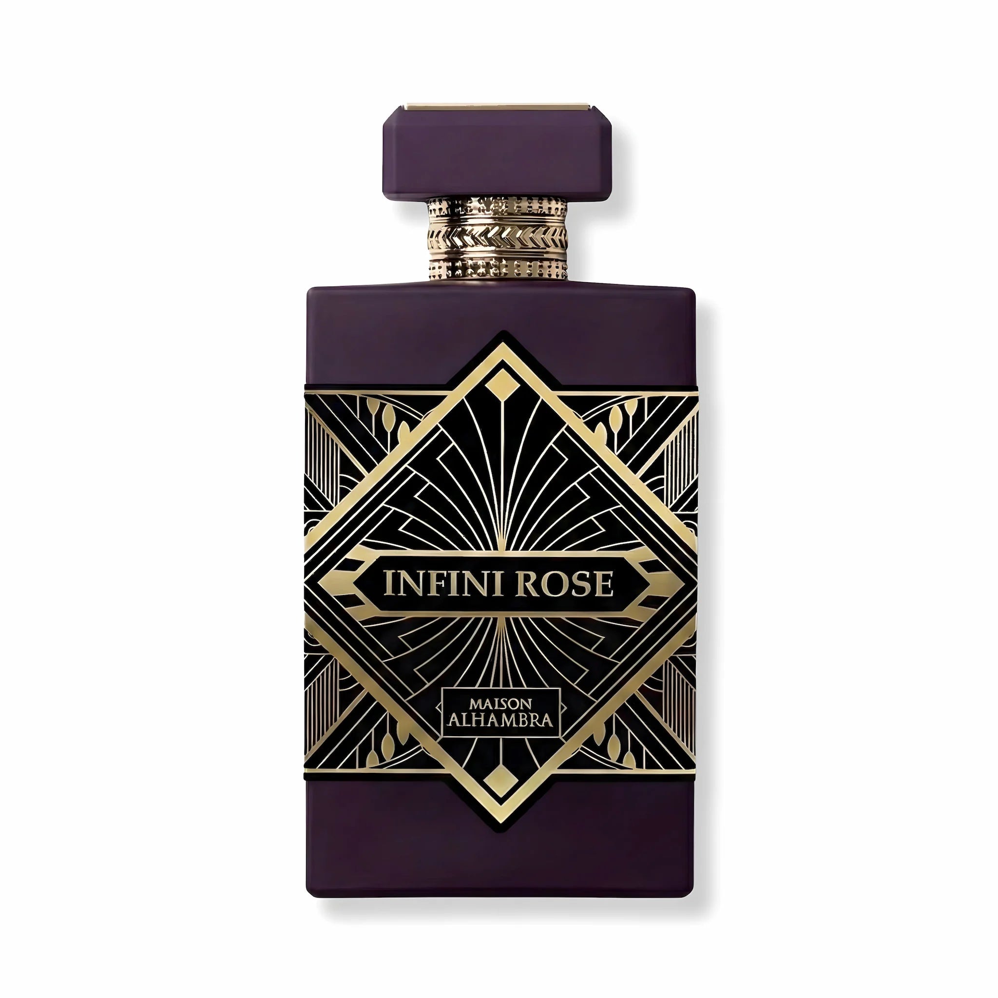 Foto frontal del Infini Rose Maison Alhambra Eau de Parfum Para Mujer fondo blanco