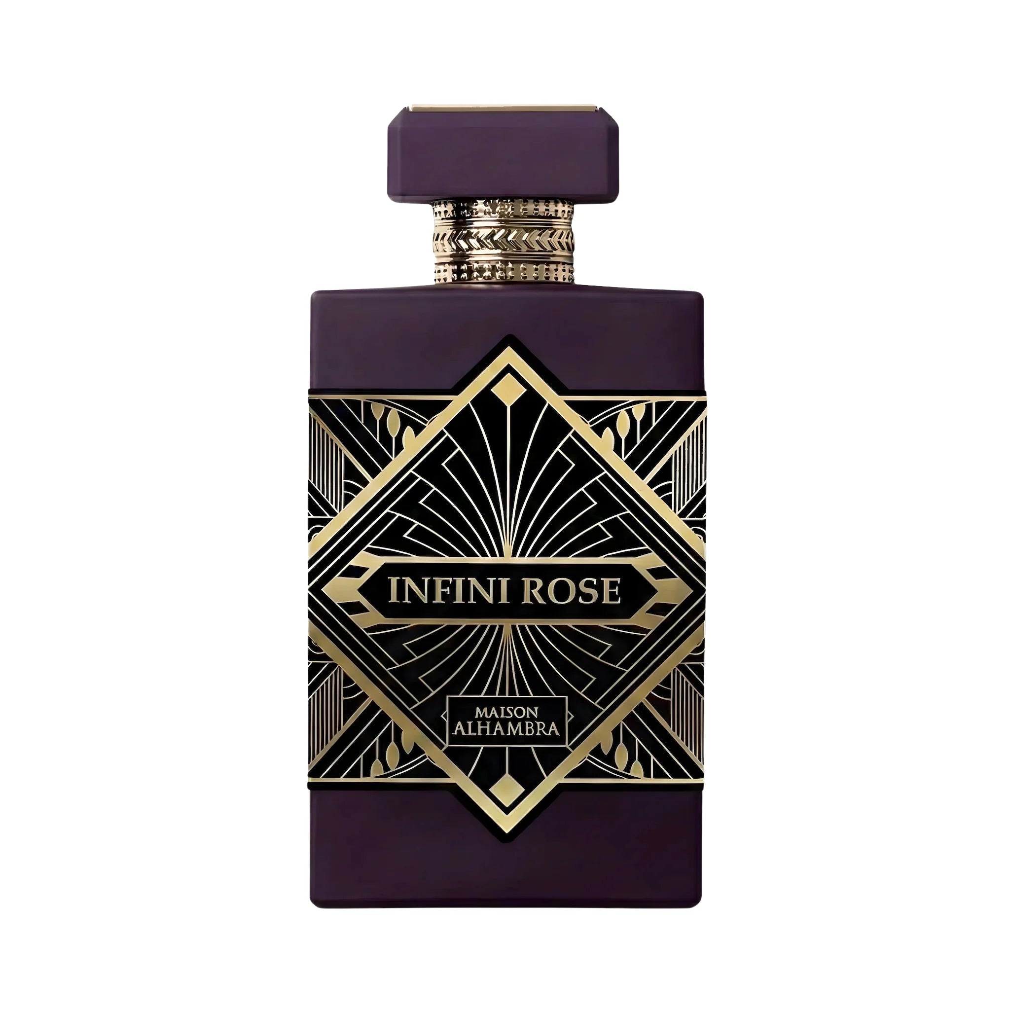 Foto frontal del Infini Rose Maison Alhambra Eau de Parfum Para Mujer fondo blanco