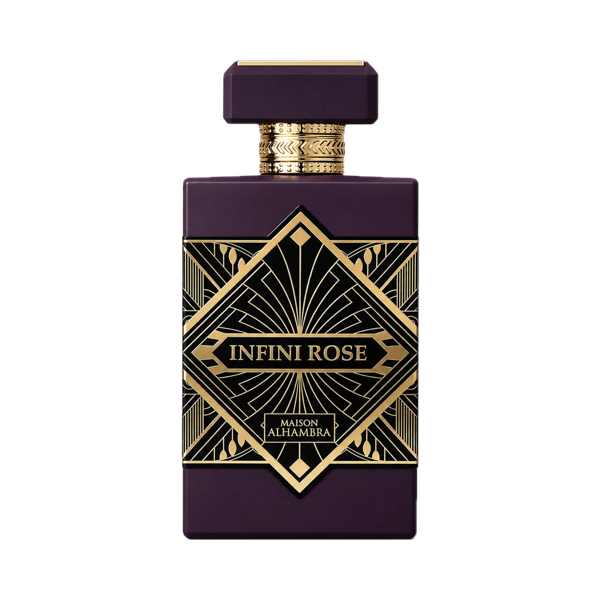 Foto frontal del Infini Rose Maison Alhambra Eau de Parfum Para Mujer fondo blanco