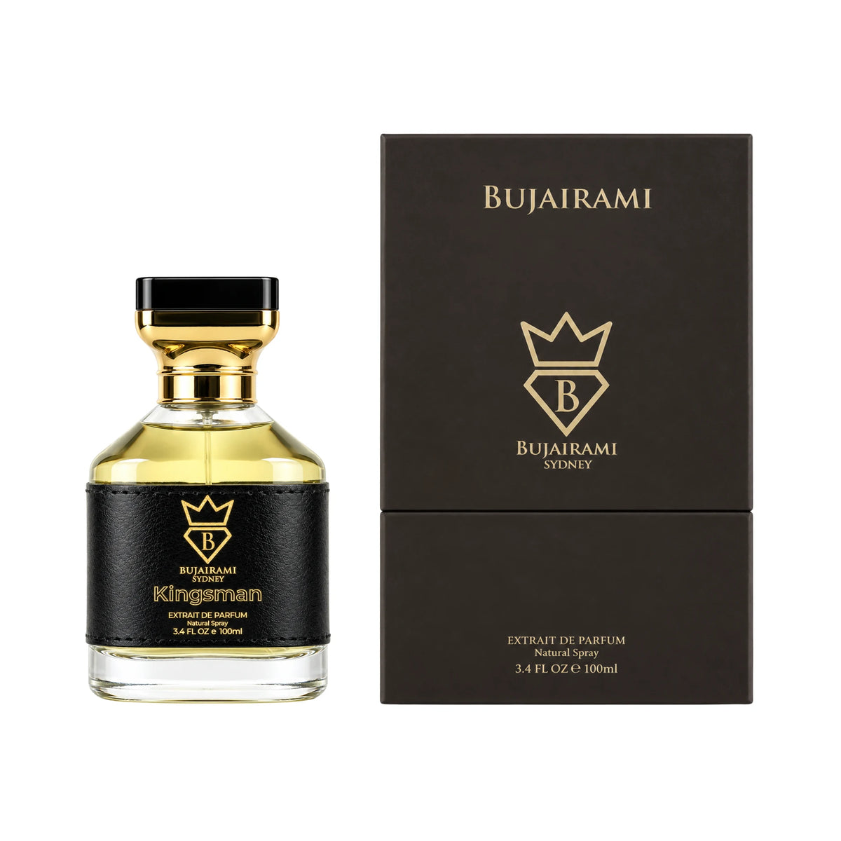 Caja y botella de Kingsman Bujairami Extrait de Parfum