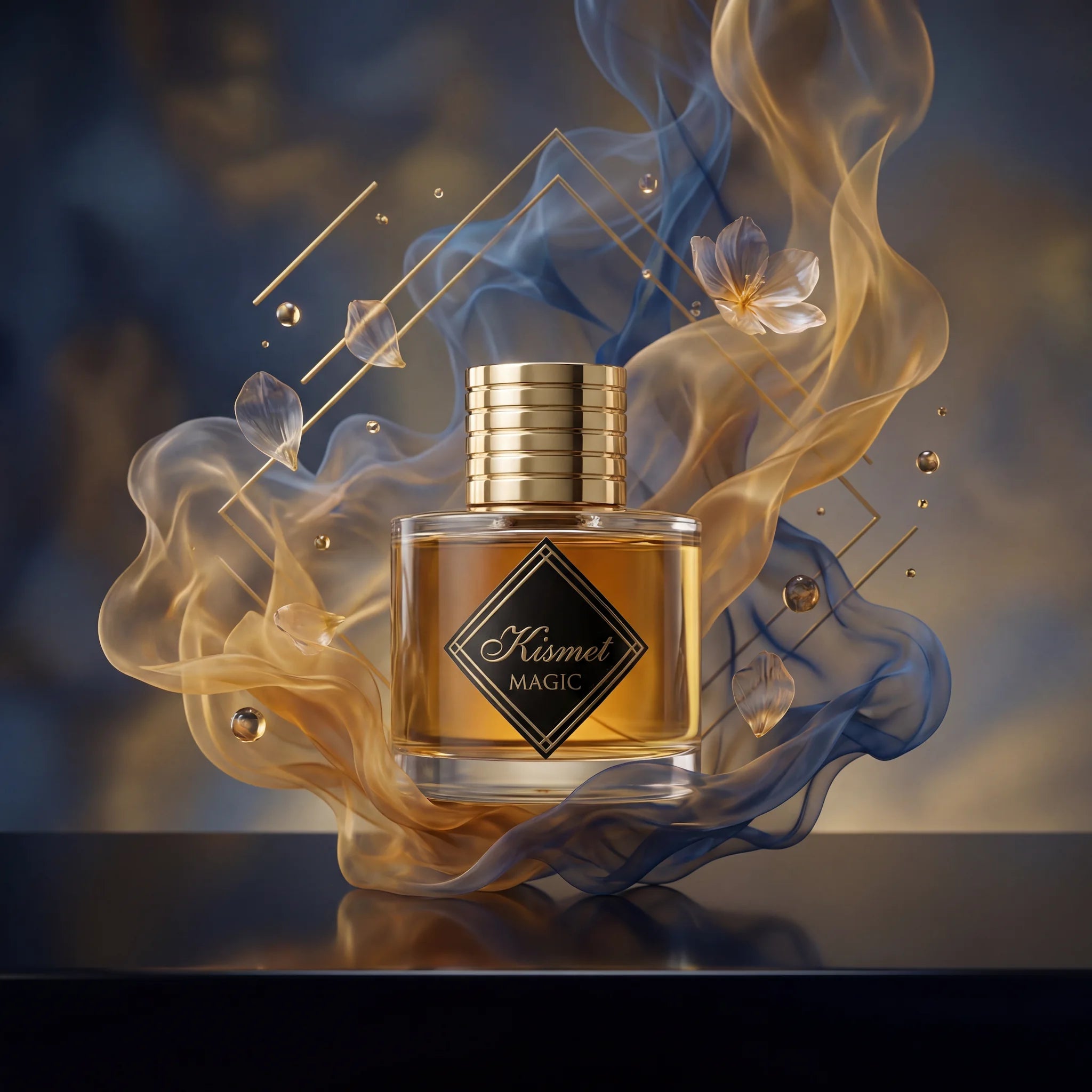 Kismet Magic Maison Alhambra Eau de Parfum Unisex con fondo creativo de flores