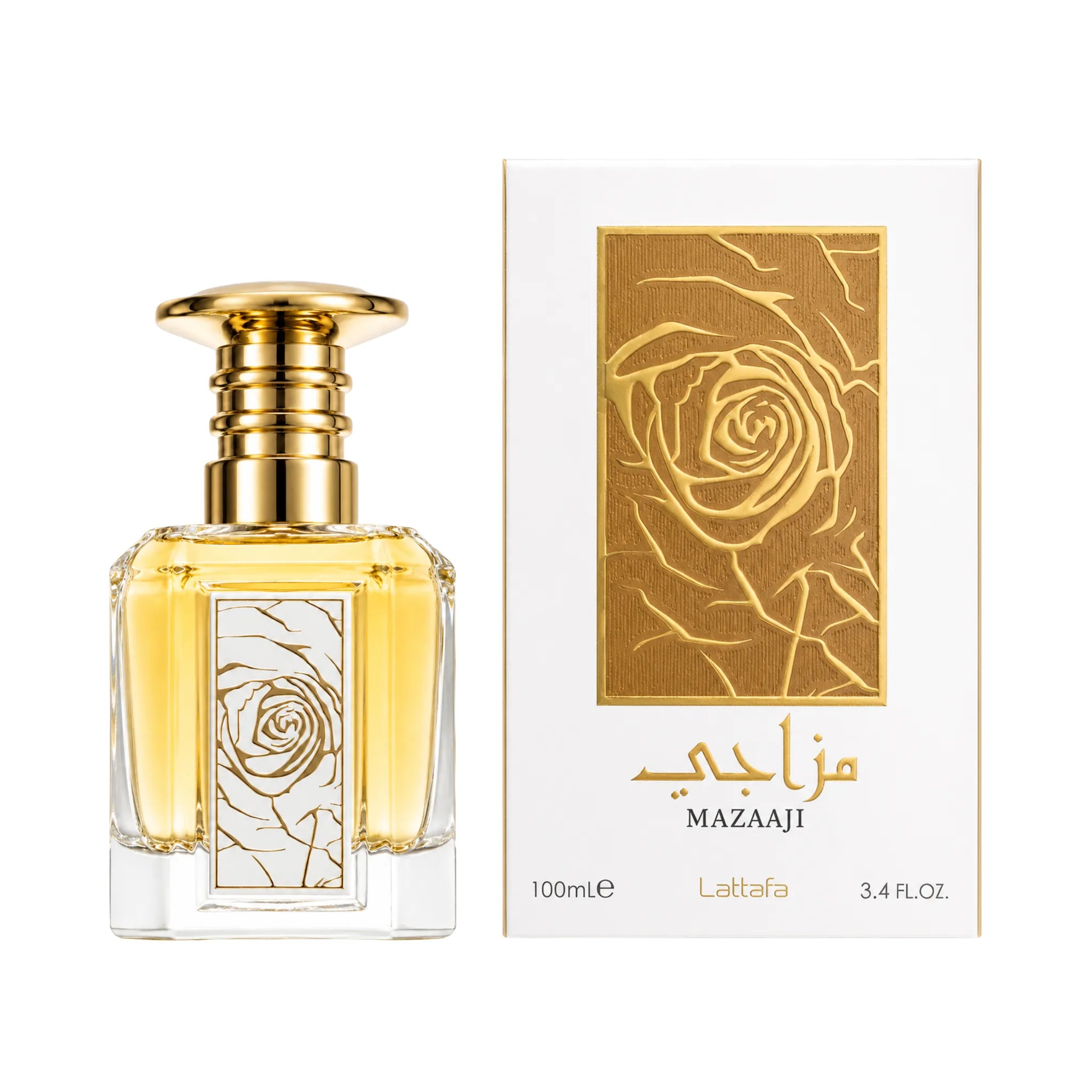 Frontal del Mazaaji Lattafa Eau de Parfum Para Mujer con su caja