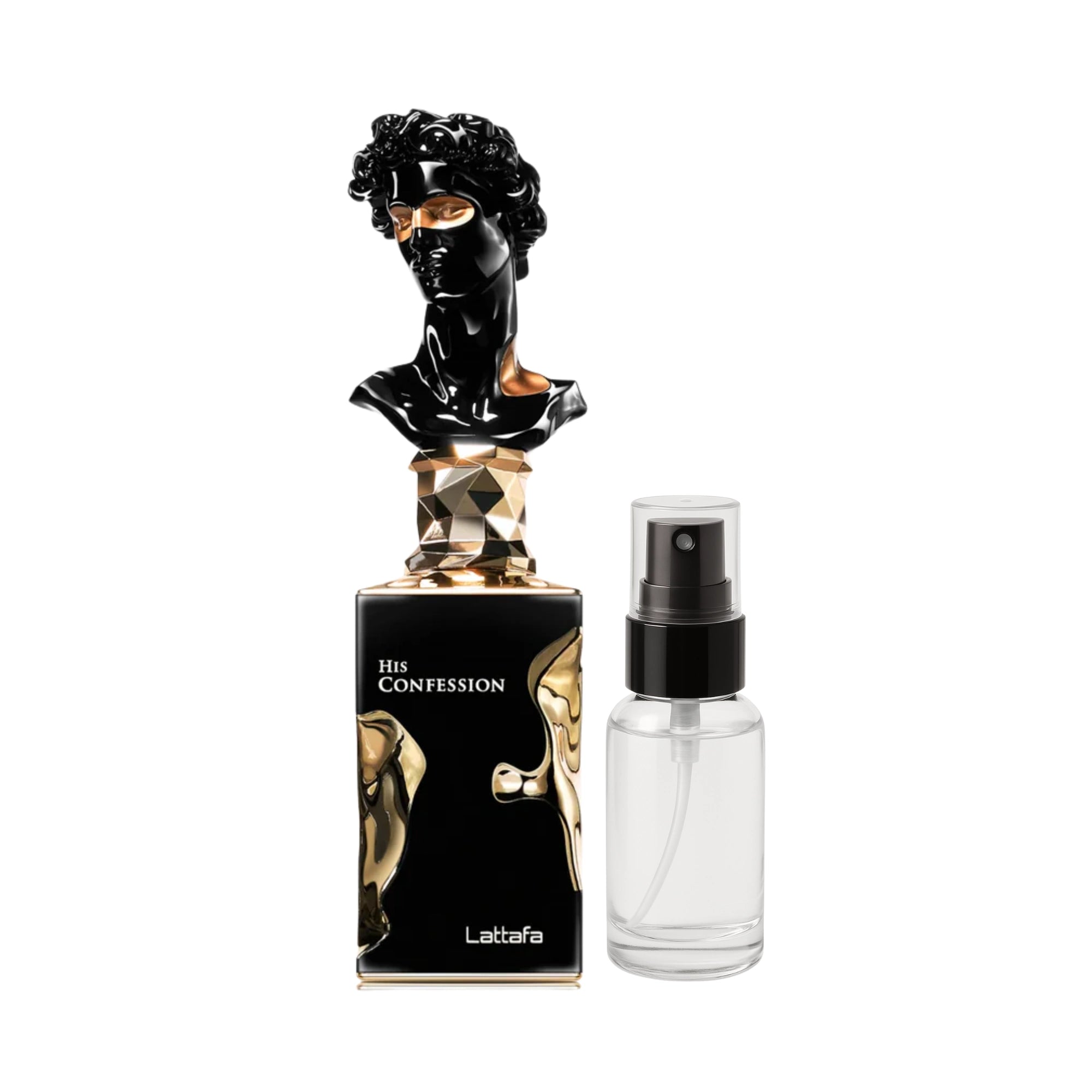 Muestra de His Confession Lattafa EDP 3ml | Avainillado y atalcado