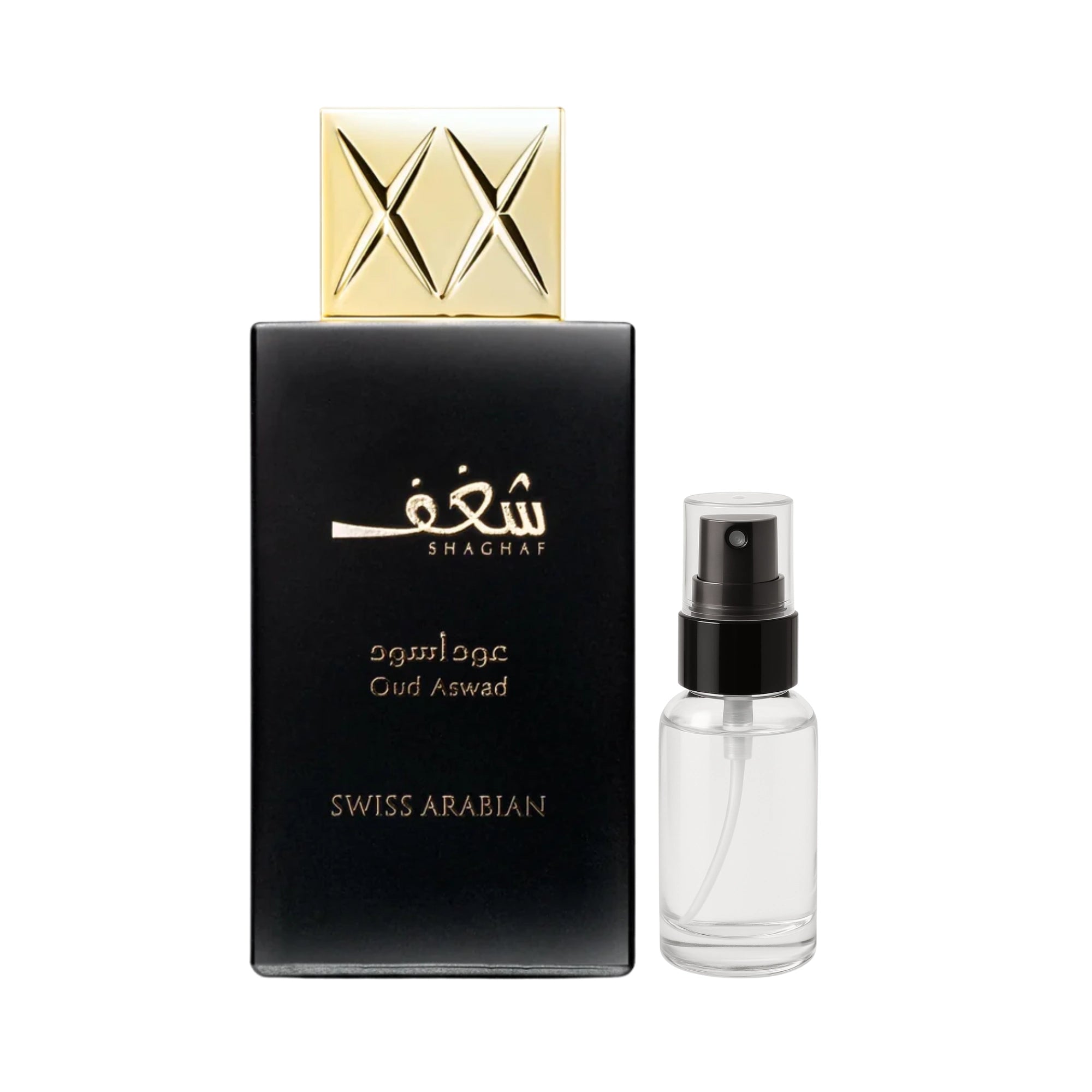 Decant de Shaghaf Oud Aswad Swiss Arabian Eau de Parfum Unisex