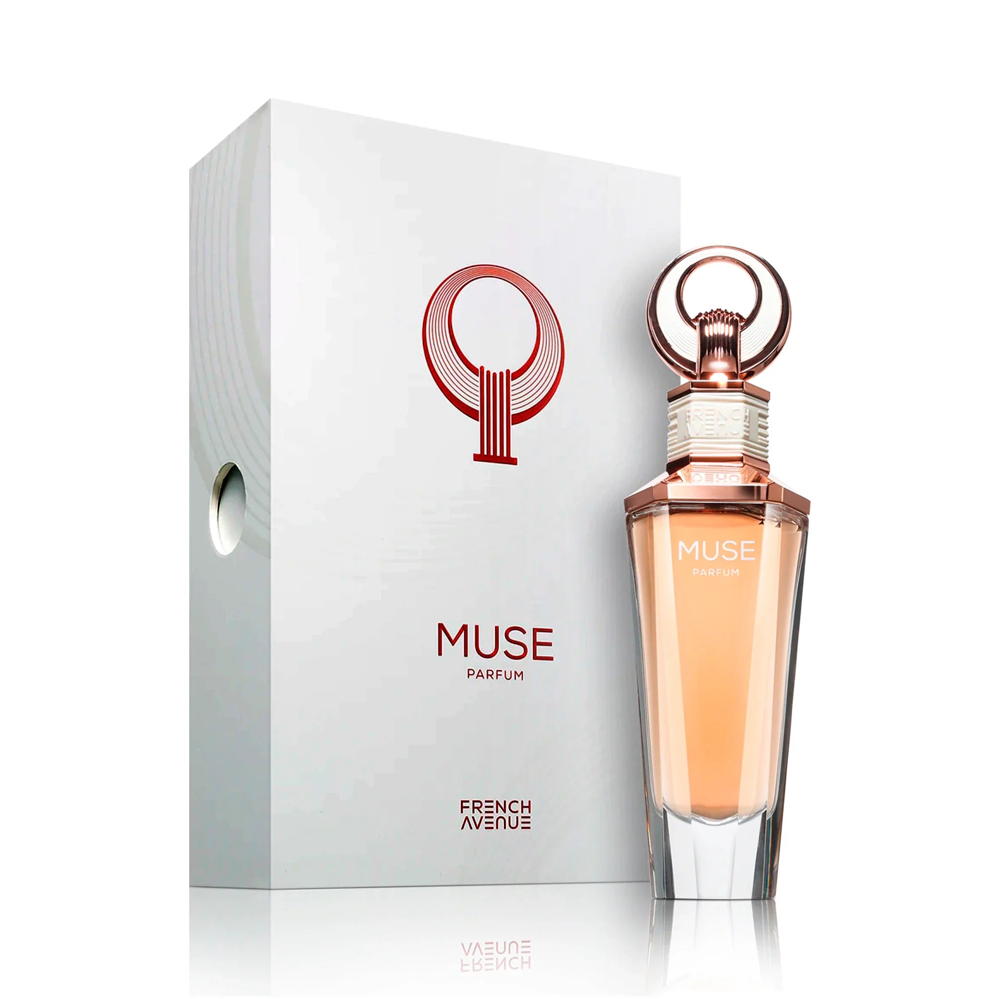 Frasco y caja de Muse French Avenue Extrait de Parfum Para Mujer