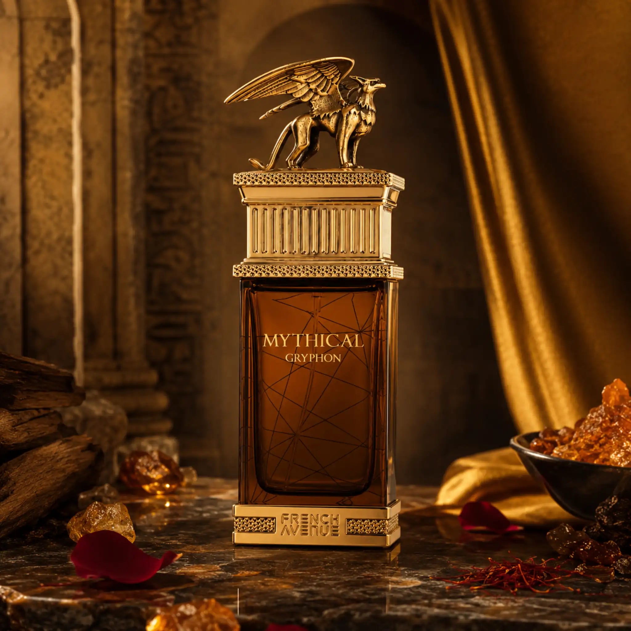 Fondo dorado del Mythical Gryphon French Avenue Eau de Parfum