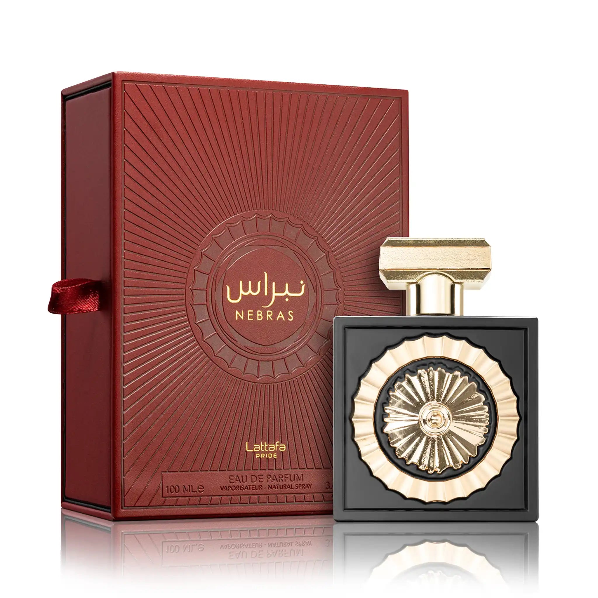 Nebras Lattafa Eau de Parfum Unisex con su frasco y caja