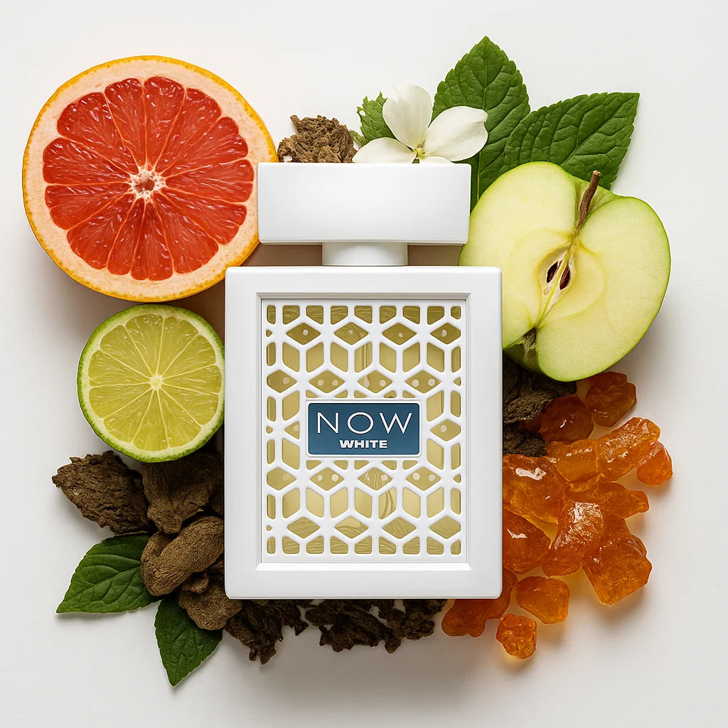 Now_White_Rave_Eau_de_Parfum_Unisex_Fondo_Blanco_Manzana_Bergamota