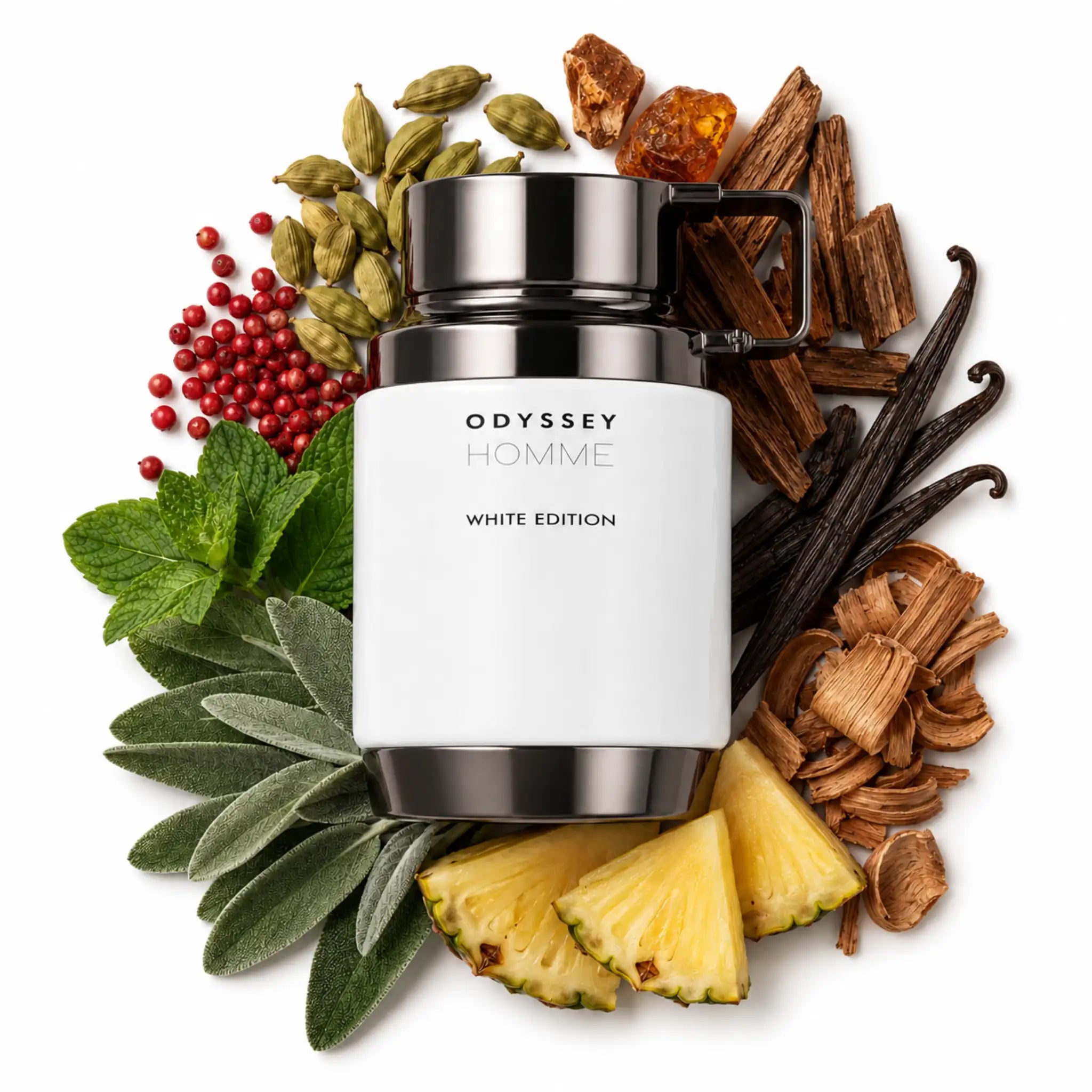 Odyssey_Homme_White_Edition_Armaf_Eau_de_Parfum_Para_Hombre_Fondo_Blanco_Juzu_Pimienta