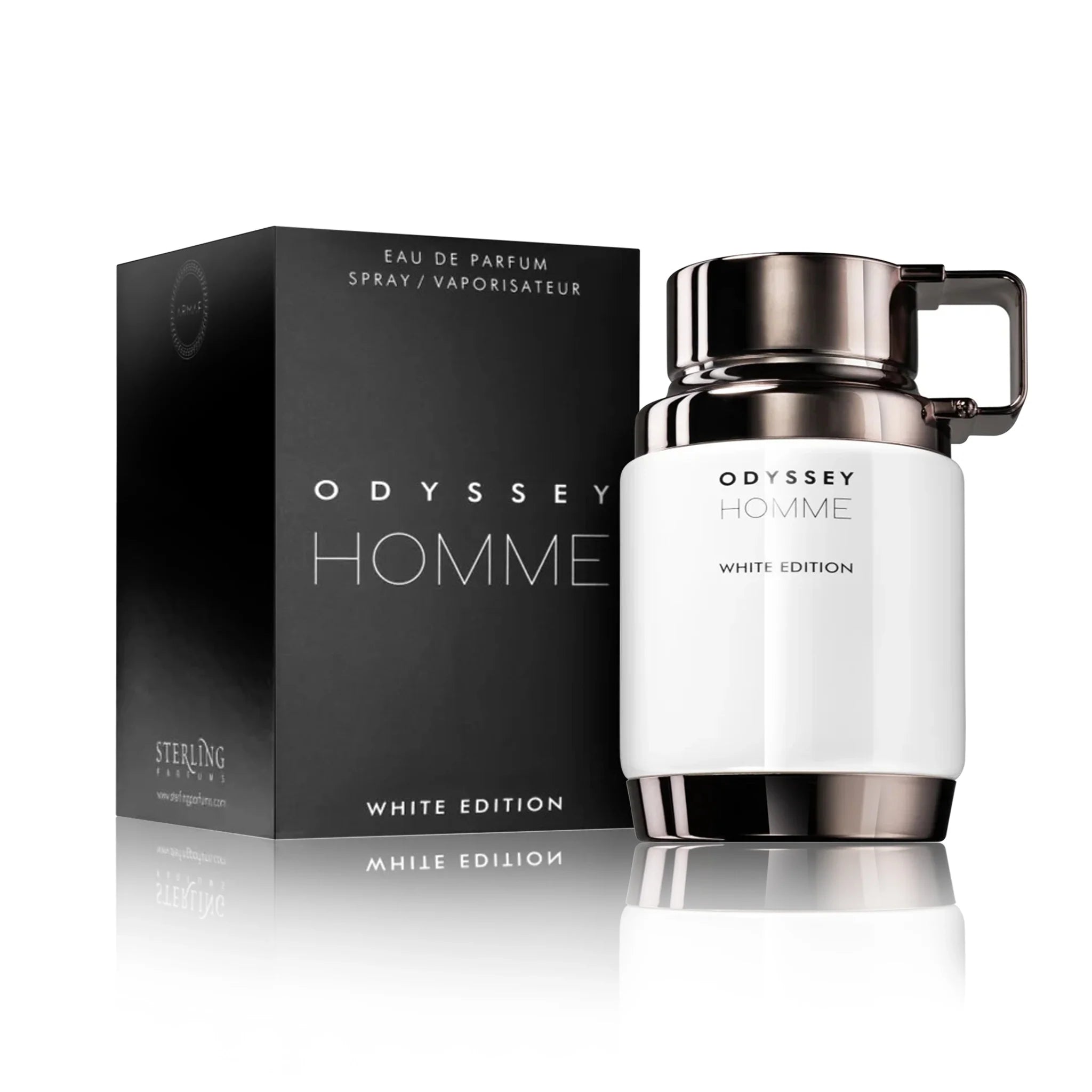 Frasco y caja del perfume Odyssey Homme White Edition Armaf Eau de Parfum Para Hombre